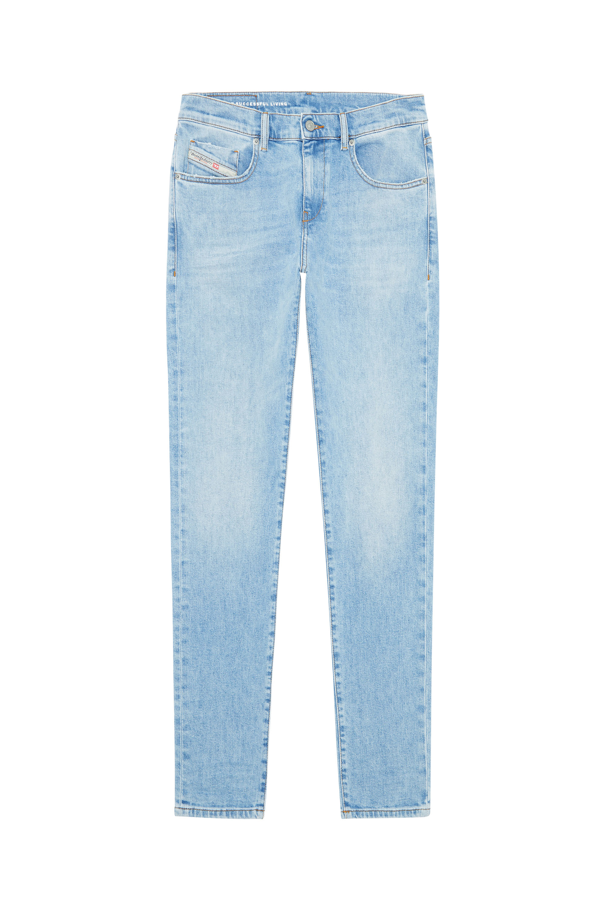 Diesel - 2019 D-Strukt 09F41 Slim Jeans, Light Blue - Image 1