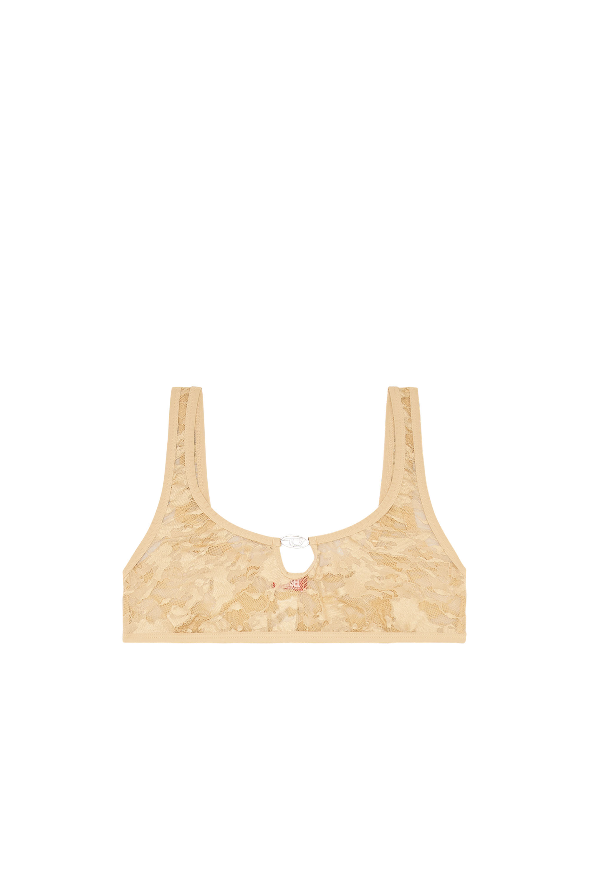 Diesel - UFSB-D-OVAL-LACE-BRALETTE, Woman's Camo lace bralette with Oval D plaque in Light Brown - 4