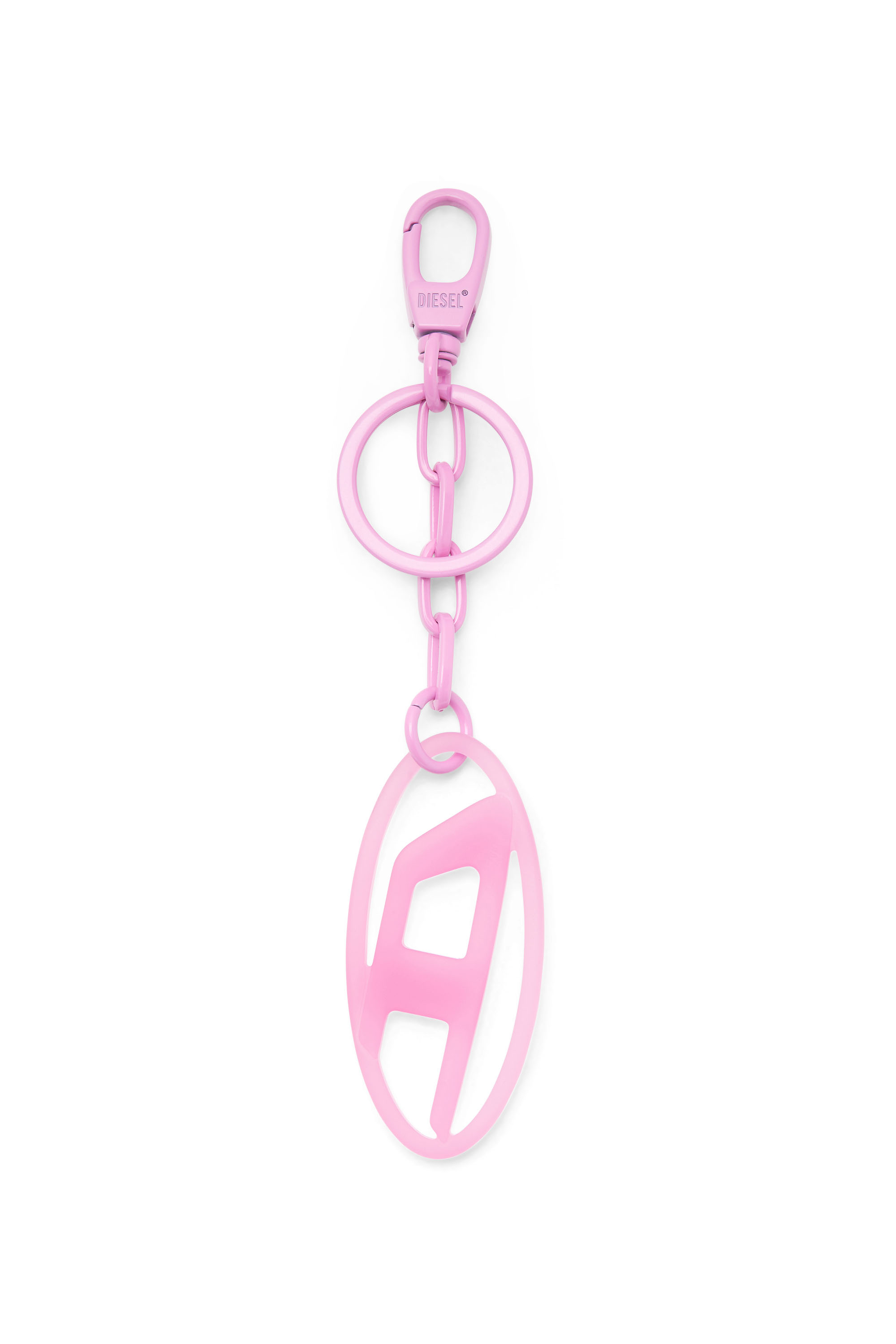 Diesel - OVAL D CHARM, Unisex's Oval D charm/key ring in metal and resin in Pink - 3