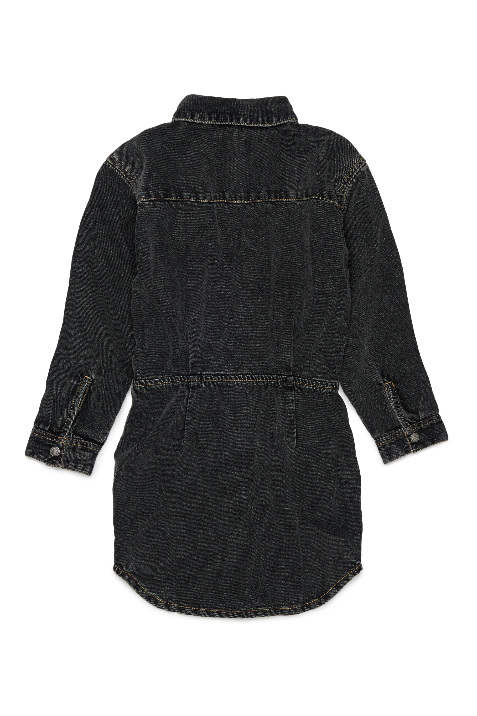 Diesel - DESUSY, Woman's Denim shirt dress with tie-knot waist in Black/Dark grey - 2