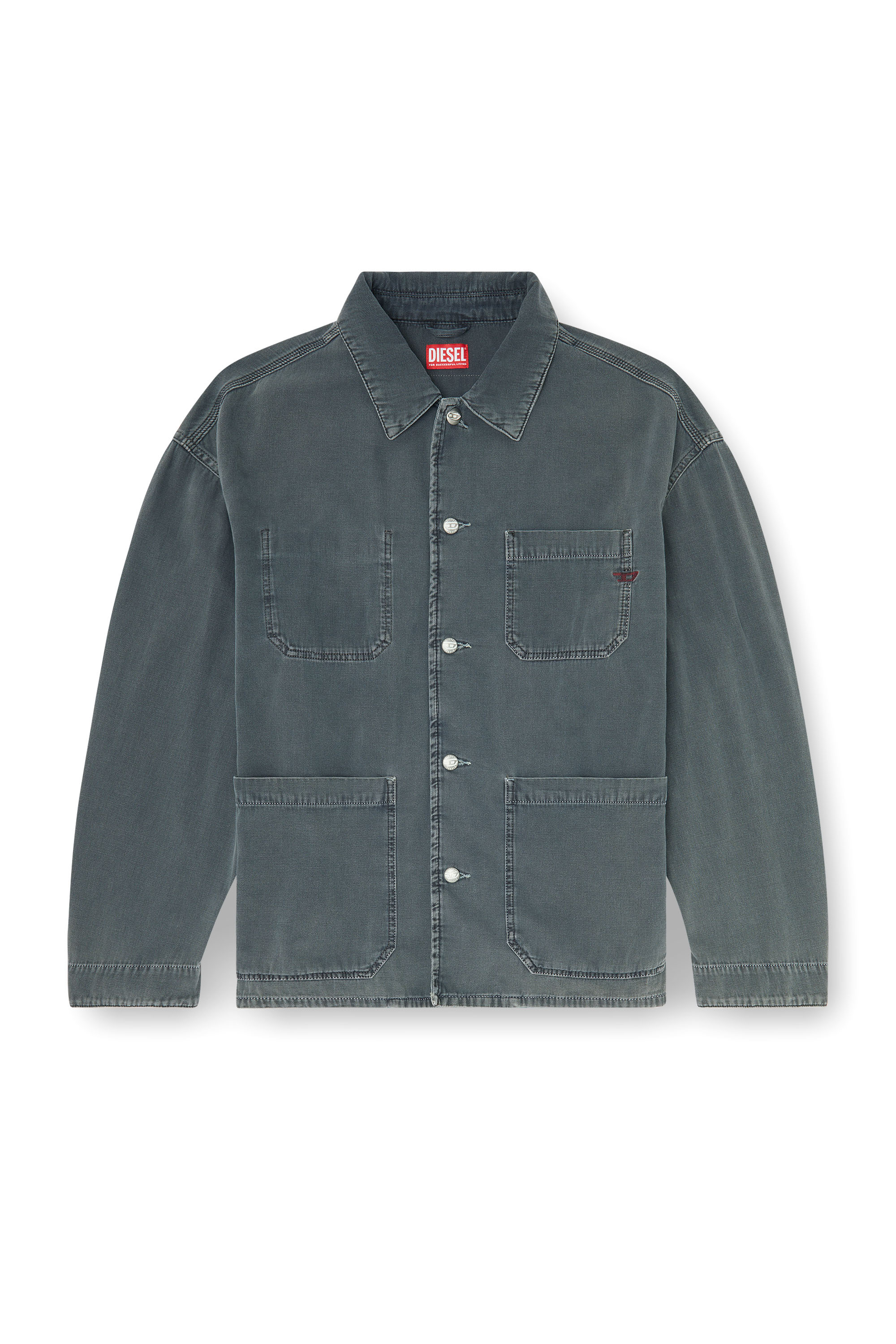 Diesel - D-STACK-U, Unisex's Utility-style jacket in coloured denim in Grey - 3