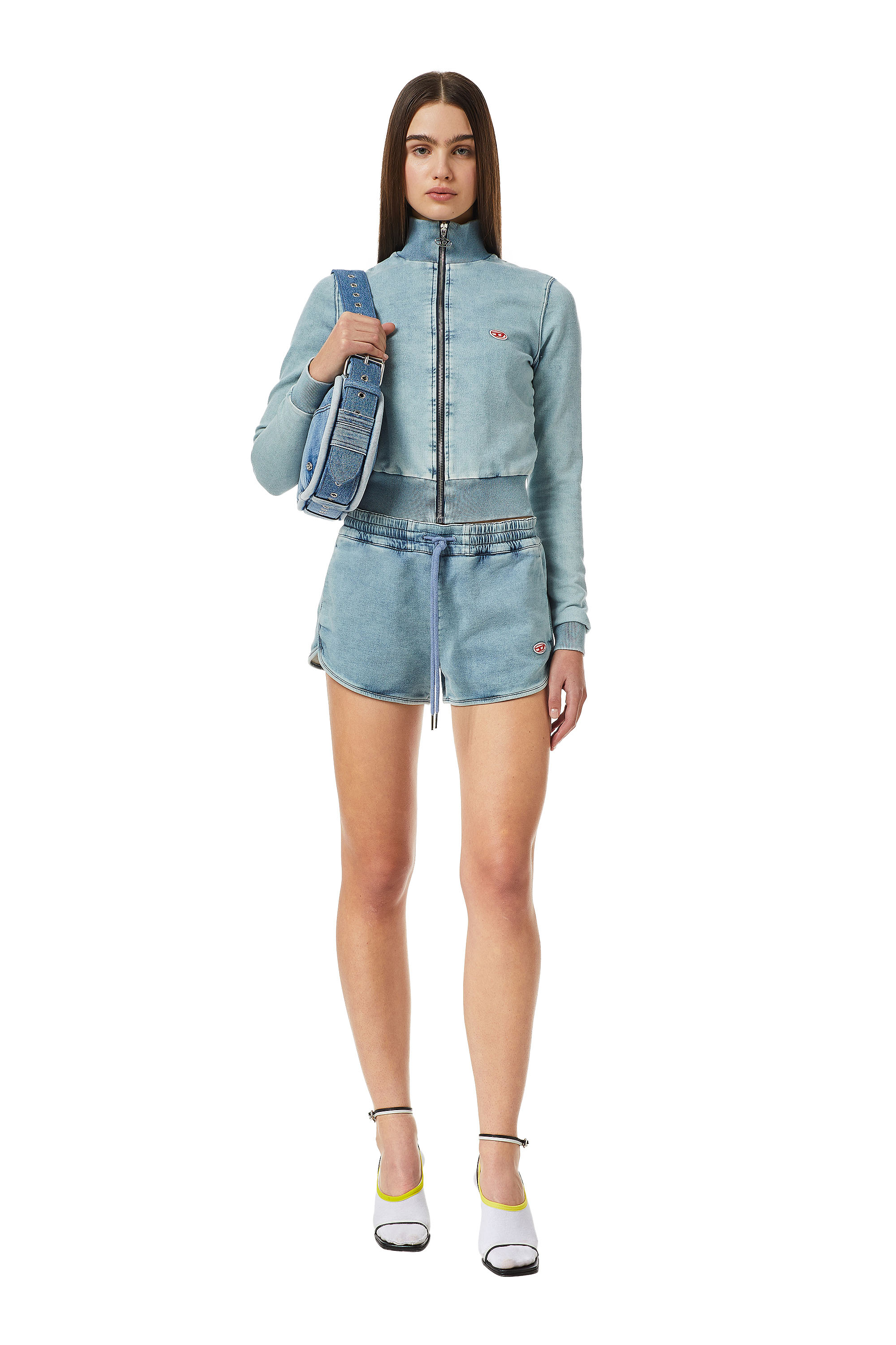 Diesel - D-SUNNY TRACK DENIM RUNNING SHORTS, Light Blue - Image 2