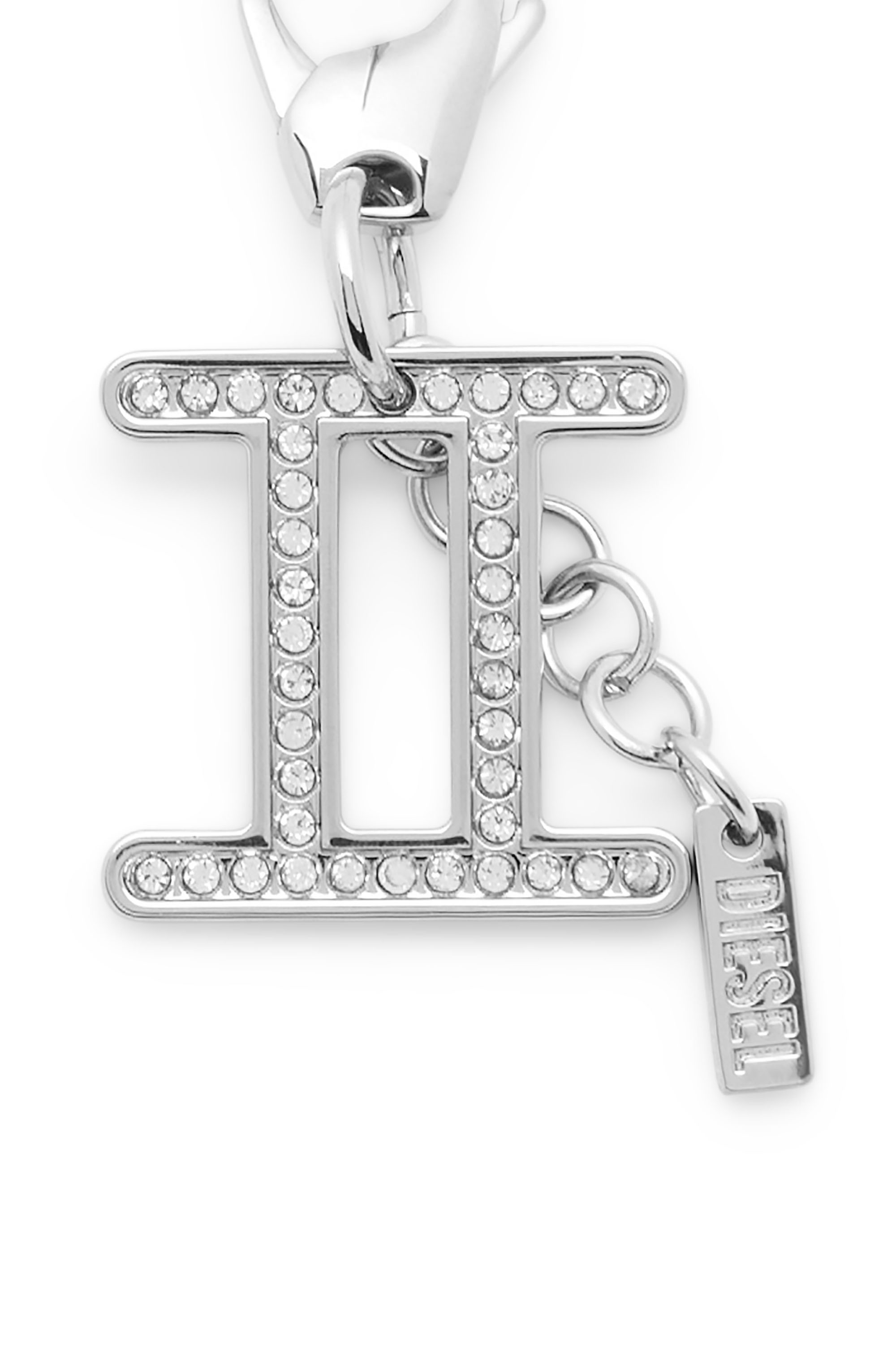 Diesel - CHARM GEMINI, Unisex's Metal Gemini charm with rhinestones in Silver - 2