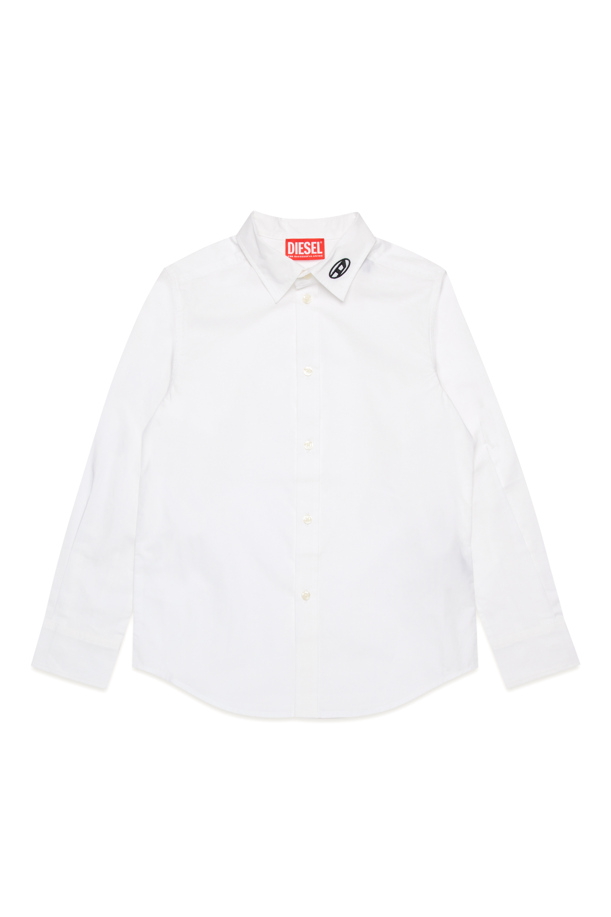 Diesel - CPINGO, Man Long-sleeve shirt with Oval D embroidery in White - Image 1