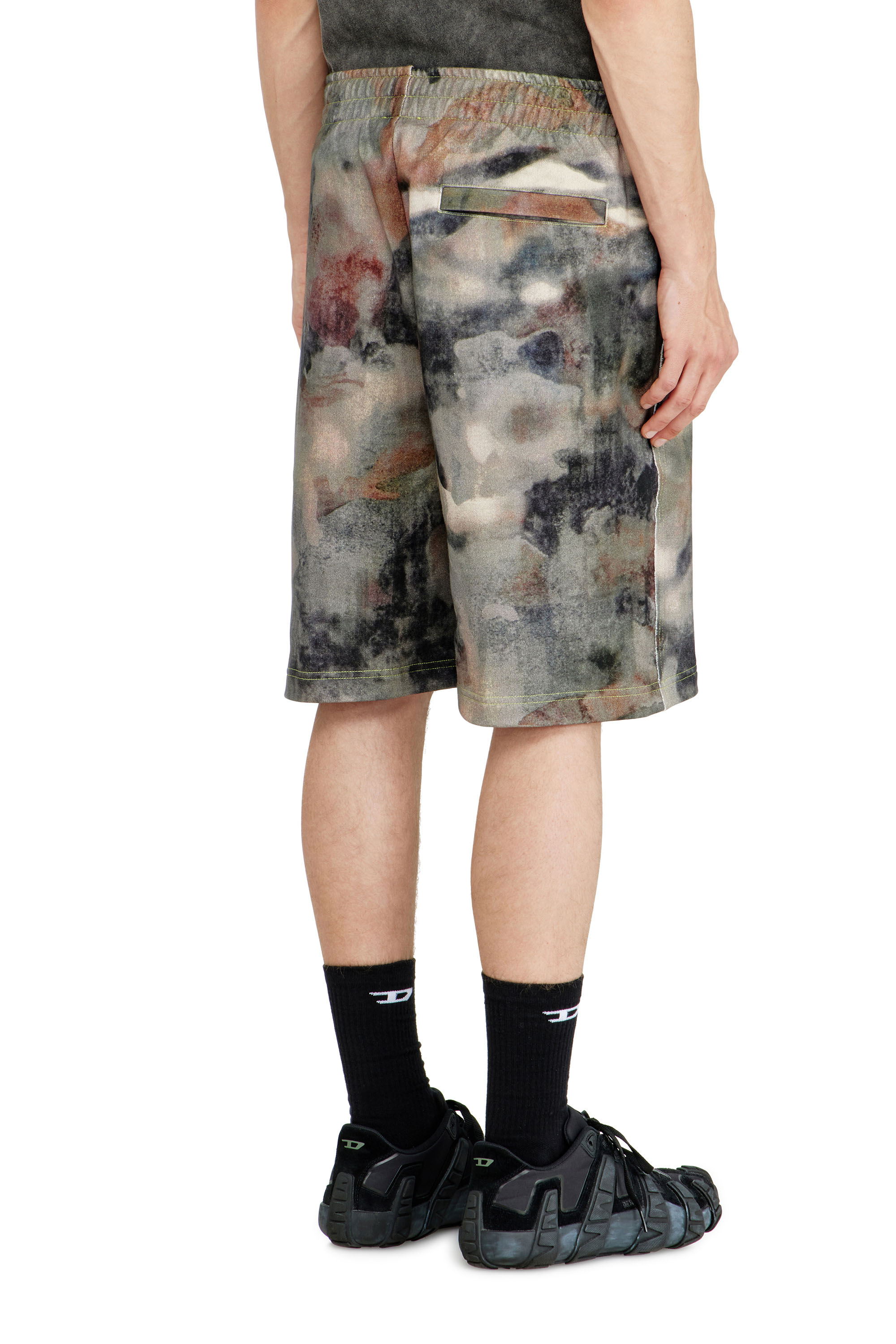 Diesel - P-CRONE-V1, Man's Sweat shorts with camo digital print in Brown/Green - 3