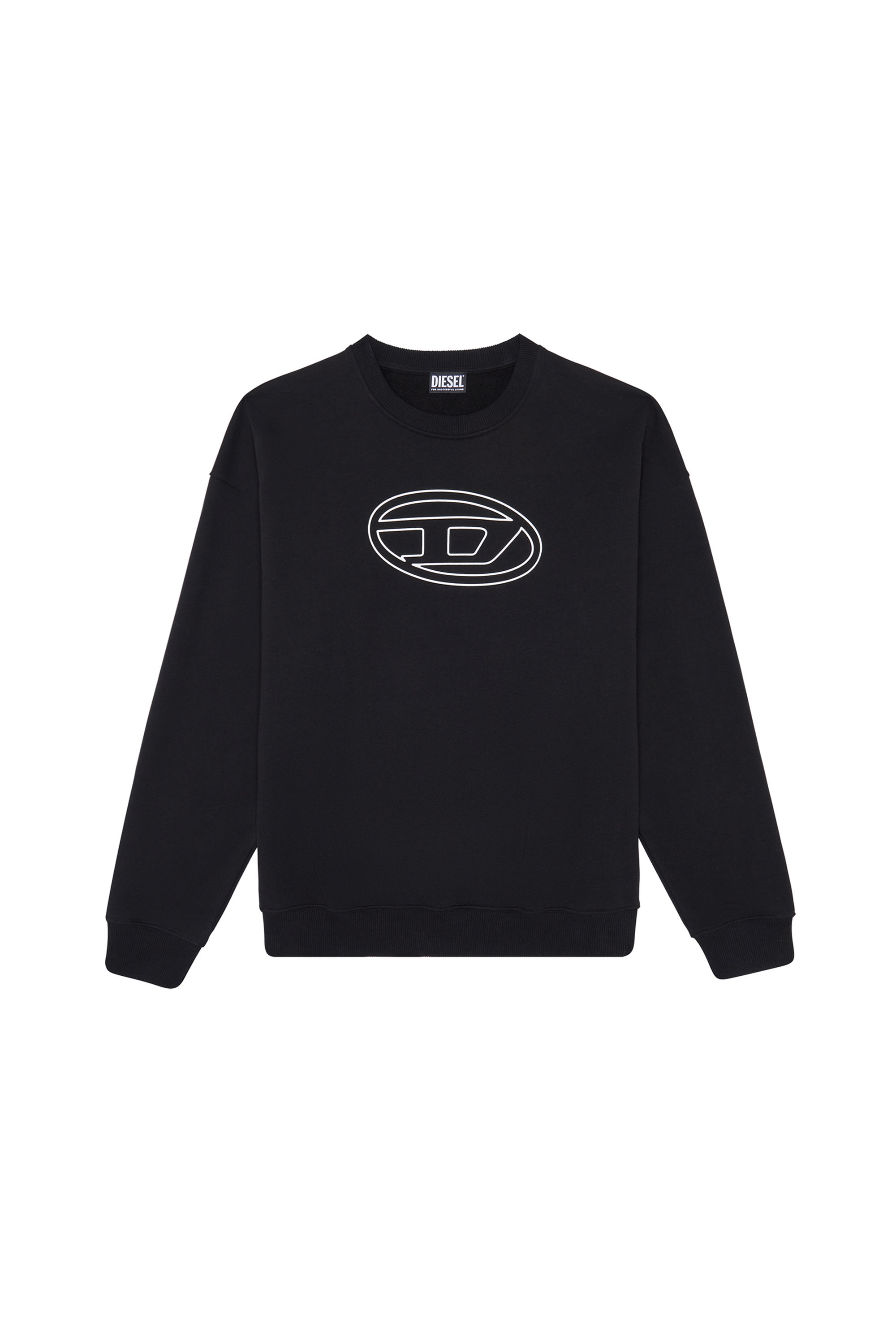 Diesel - S-MART-BIGOVAL, Man Sweatshirt with embossed logo in Black - Image 3
