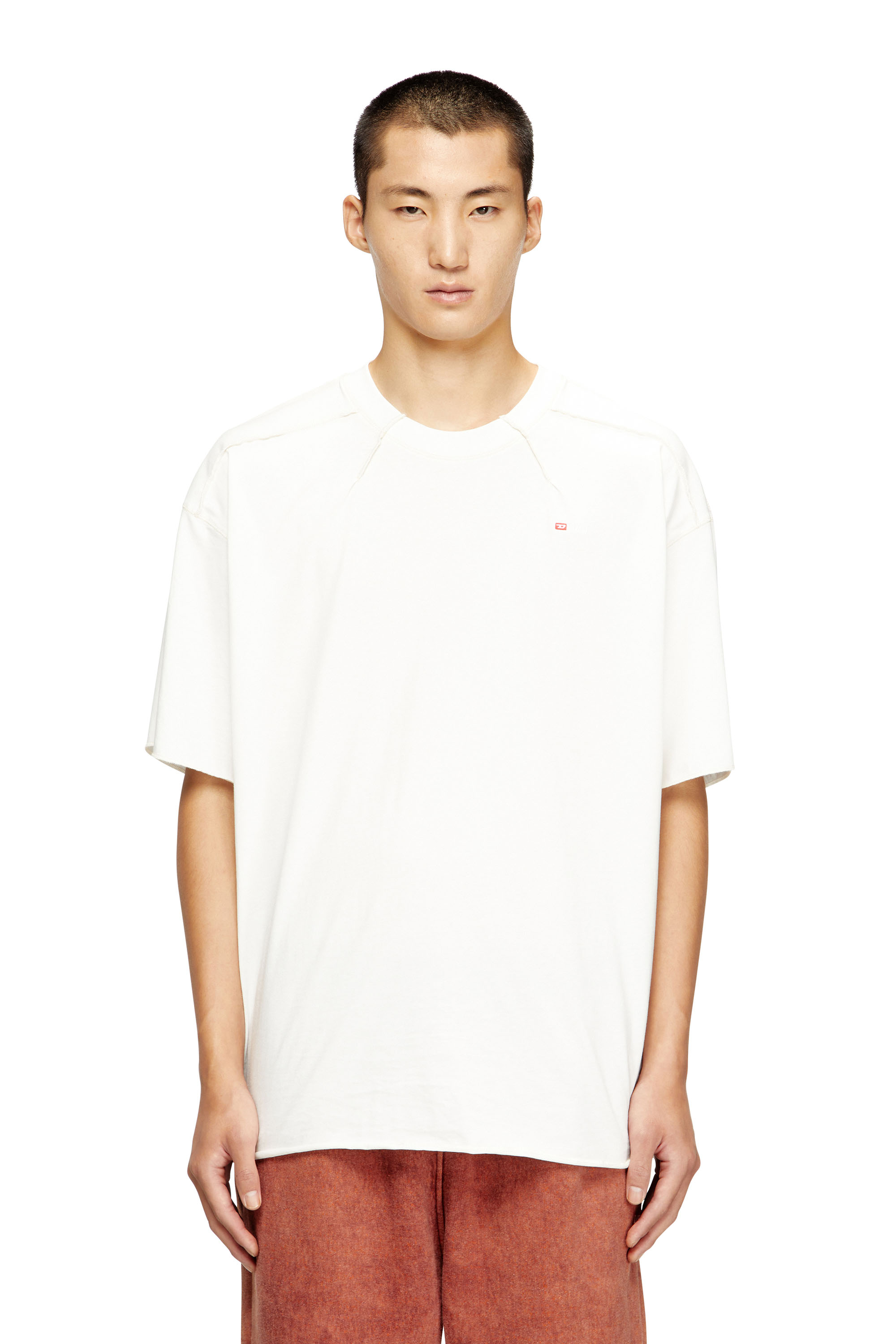 Diesel - T-CRAHOR-BOXT-T1, Man's Cotton T-shirt with micro embroidery in White - 1