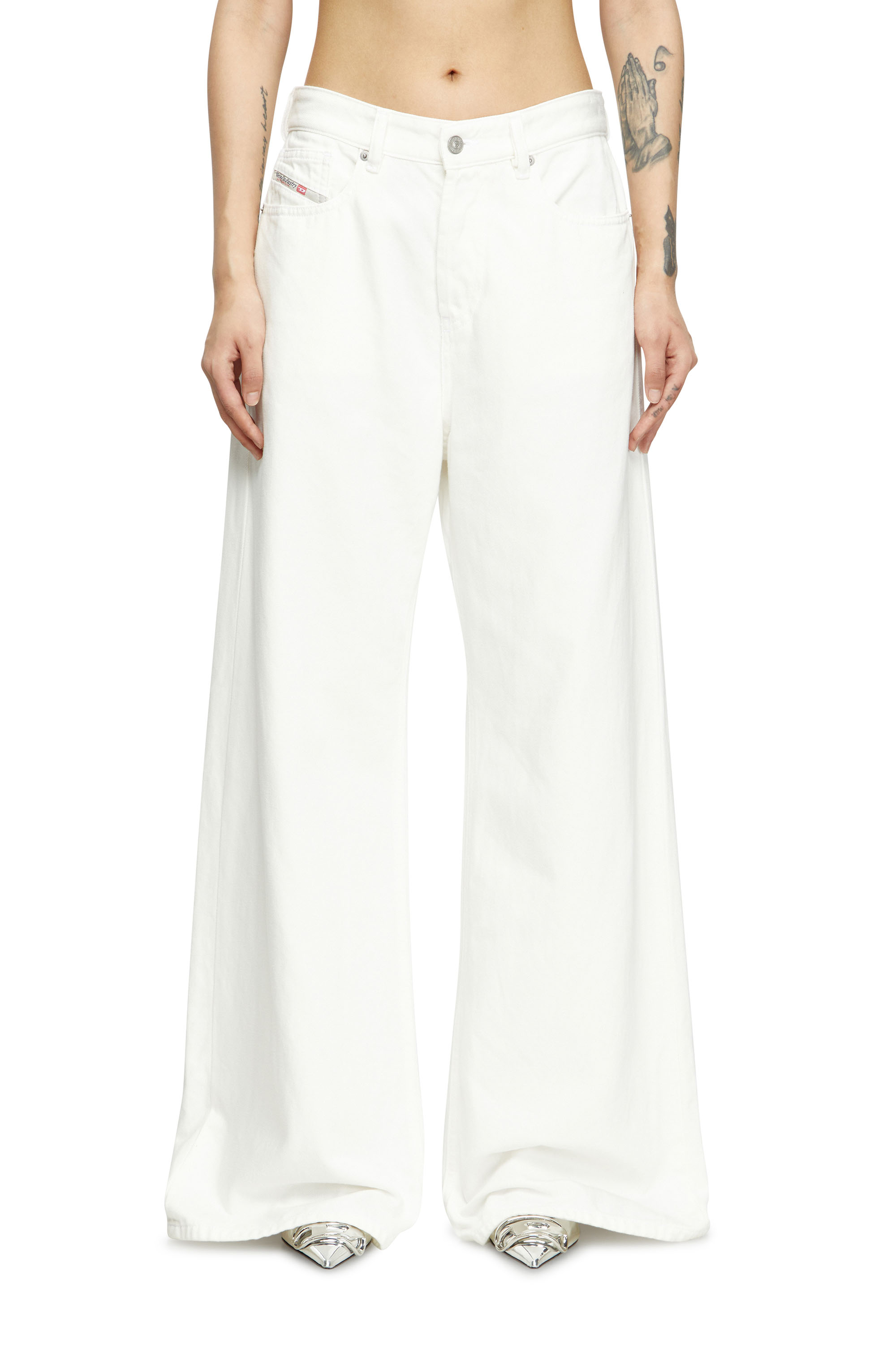 Diesel - Woman's Relaxed Jeans 1996 D-Sire 09I41, White - 4