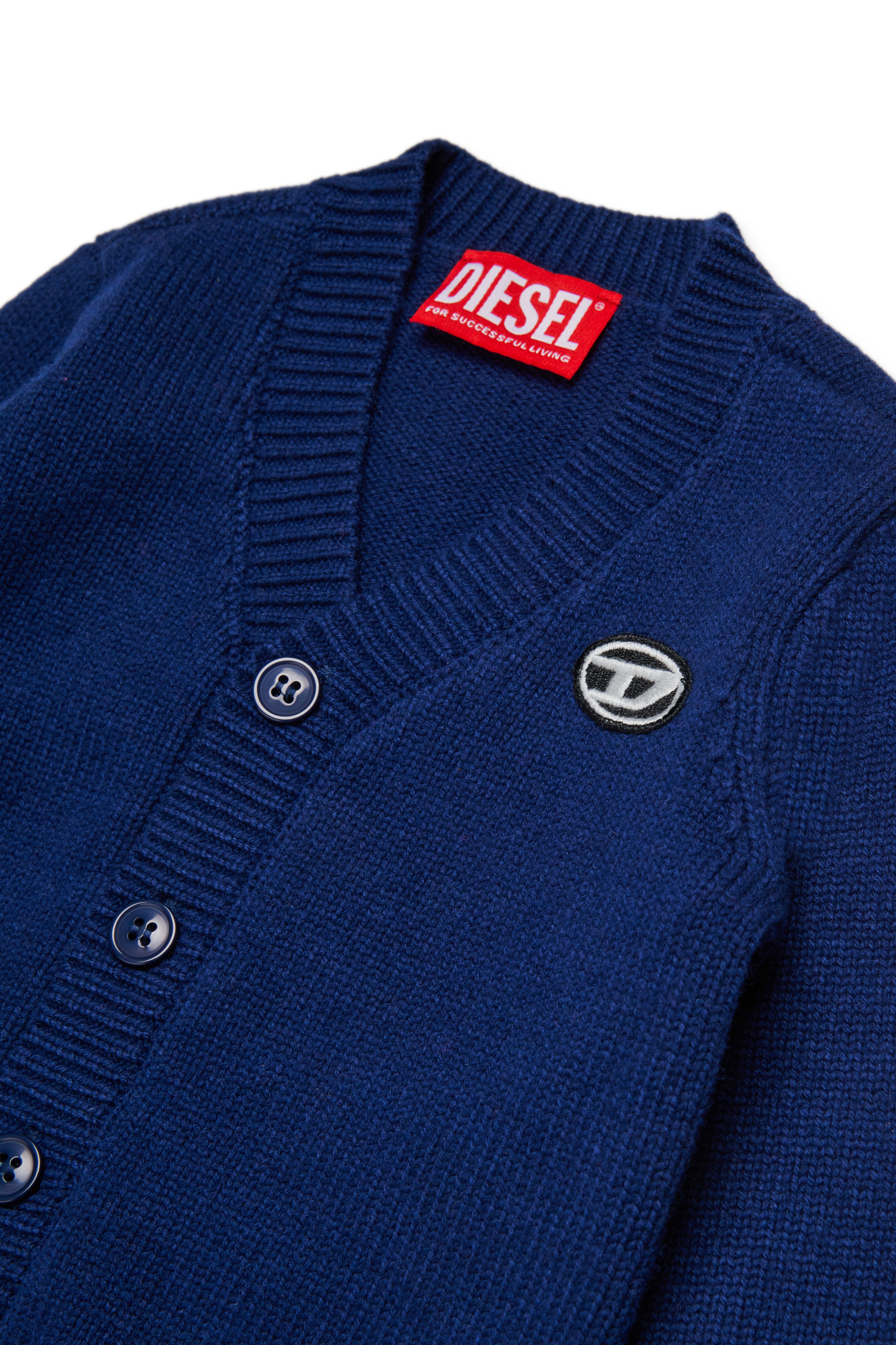 Diesel - KLONCARDIGANB, Unisex's Wool blend cardigan in Blue - 3