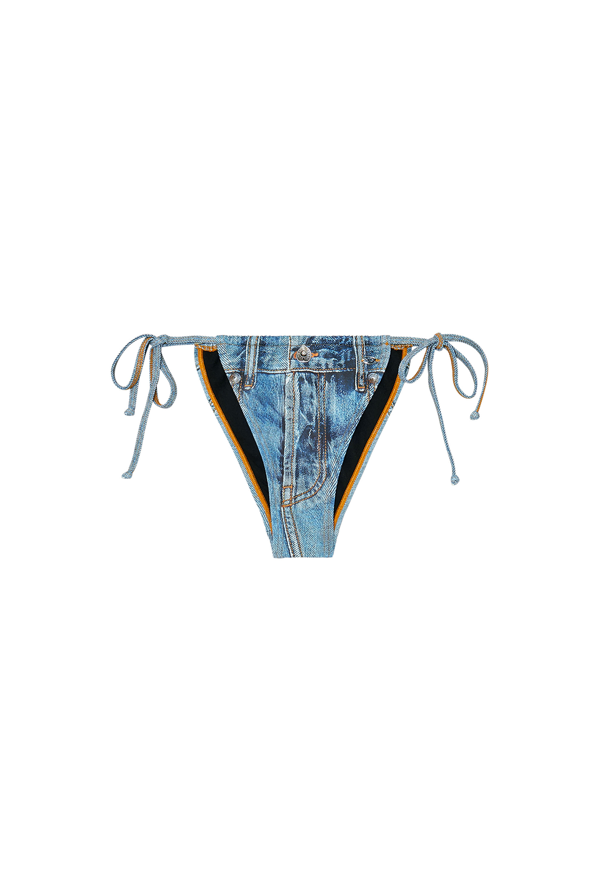 Diesel - JODIE-DNM, Woman's Bikini bottoms with jean trompe l'oeil in null - 3