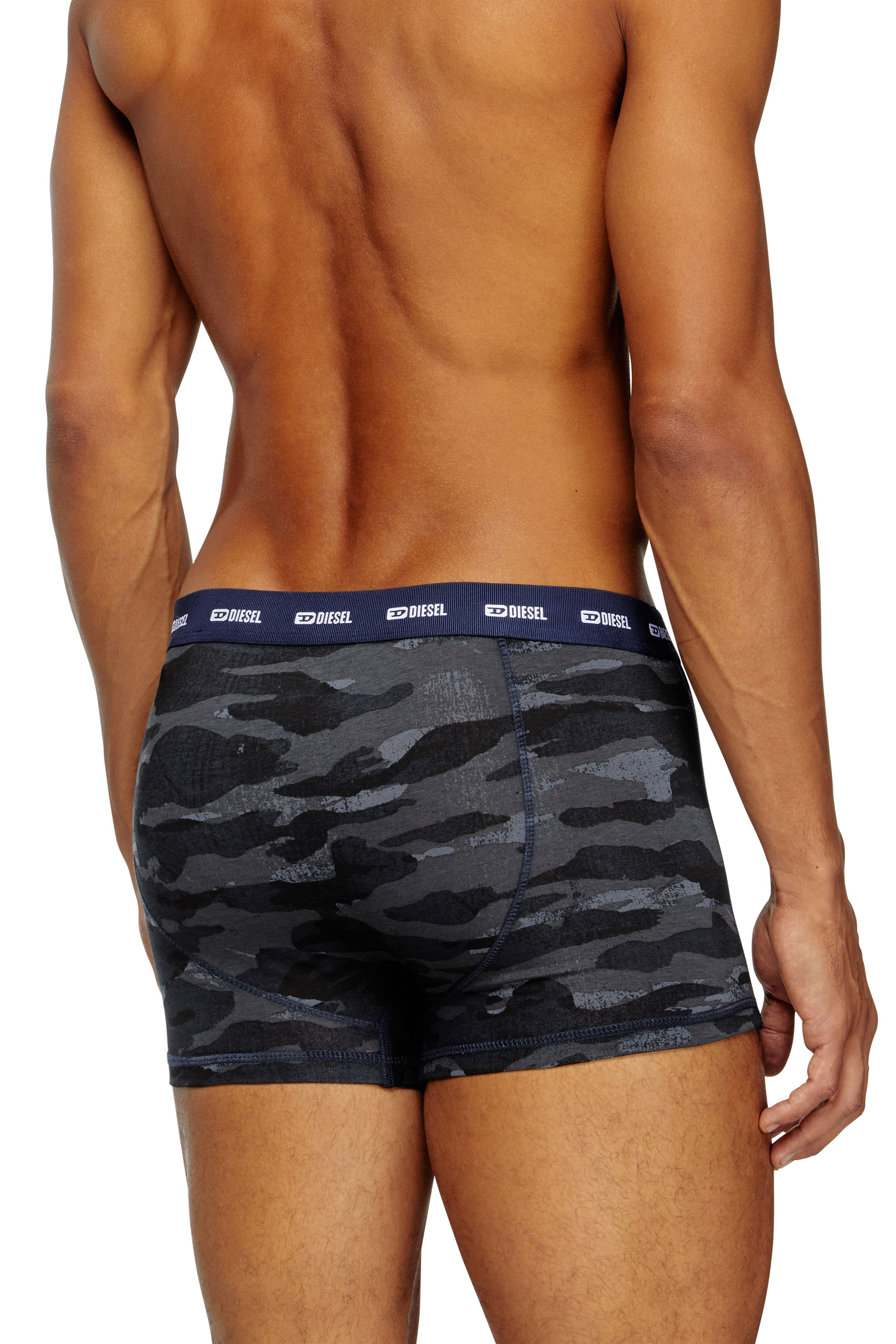 Diesel - DAMIEN-UTLT-3PACK, Man's 3-pack of boxer briefs plain and camo in Black/Blue - 4