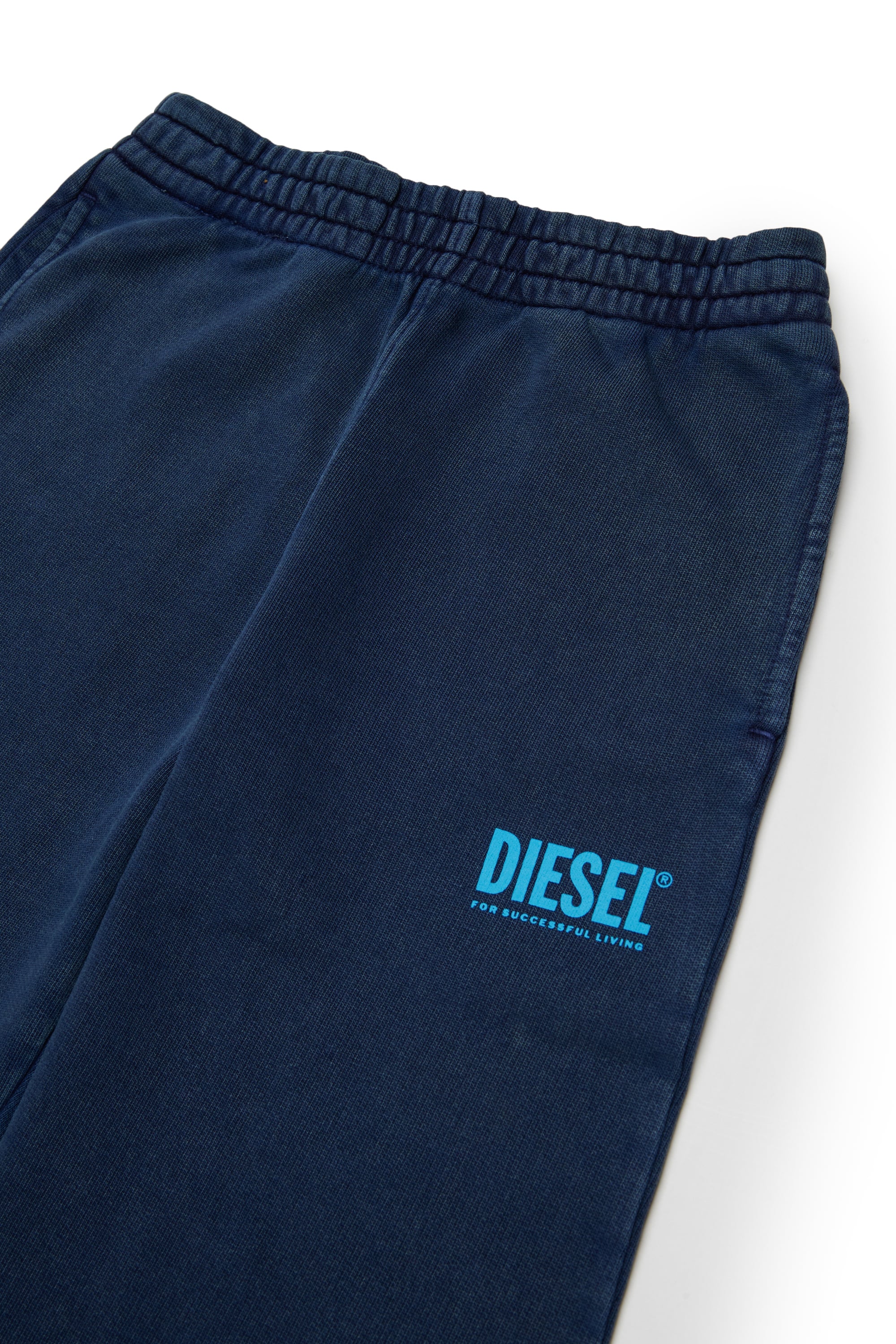 Diesel - PTISEL, Man's Cotton sweatpants with logo print in Dark Blue - 3