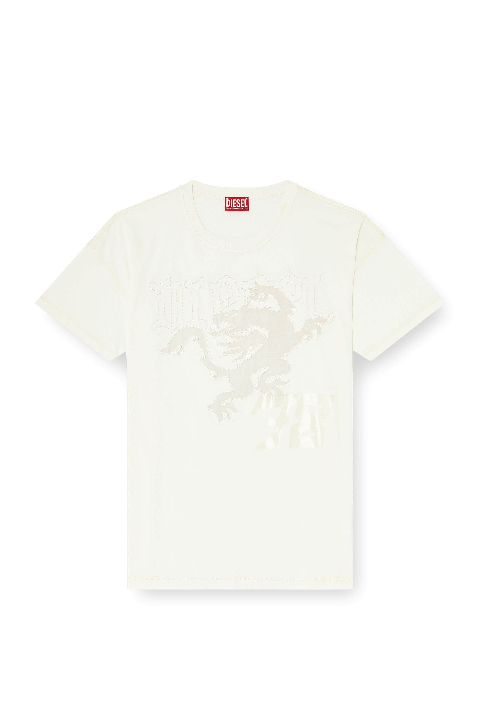 Diesel - T-BOXT-NOTCH, Man's Relaxed T-shirt with prints and embroderies in White - 2