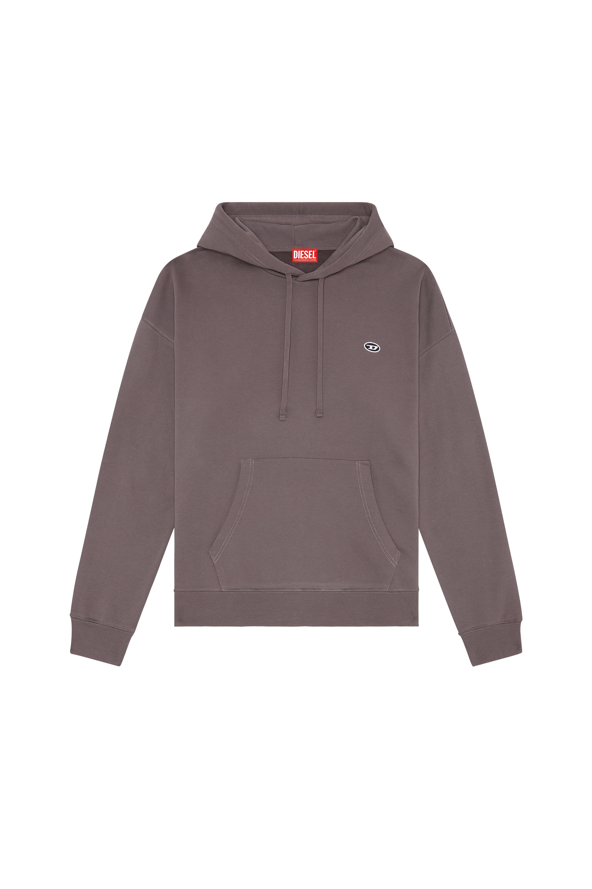 Diesel - S-ROB-HOOD-DOVAL-PJ, Man Hoodie with oval D patch in Grey - Image 3