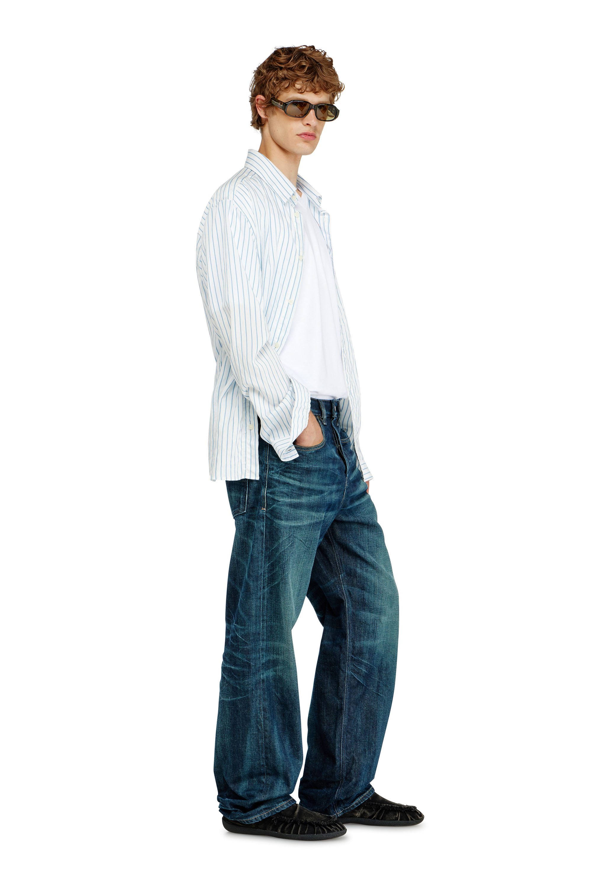 Diesel - Man's Relaxed Jeans 2001 D-Macro 09Q04, Dark Blue - 2