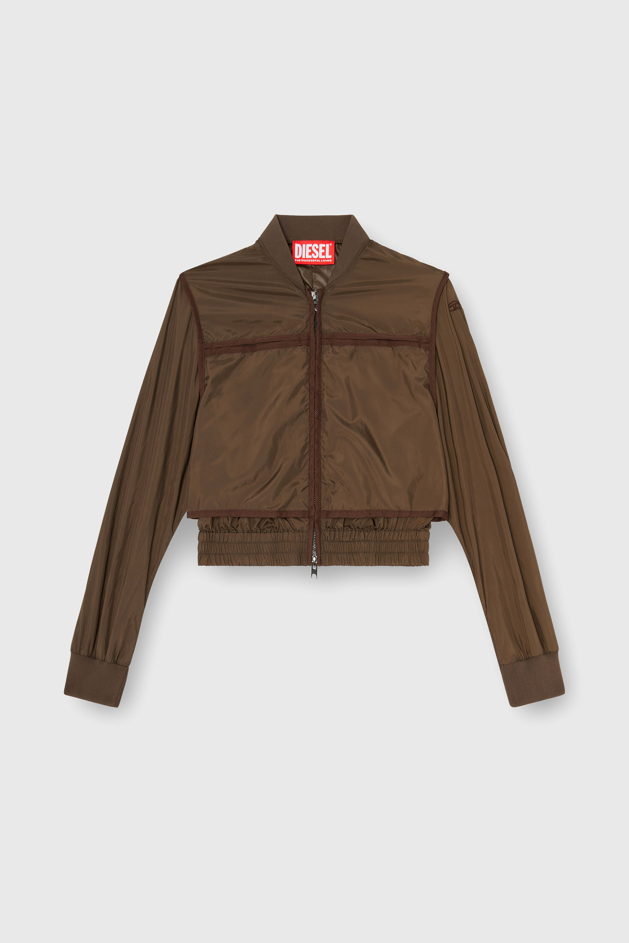 Diesel - G-OTHAM, Woman's Nylon jacket with tonal taping in Brown - 2