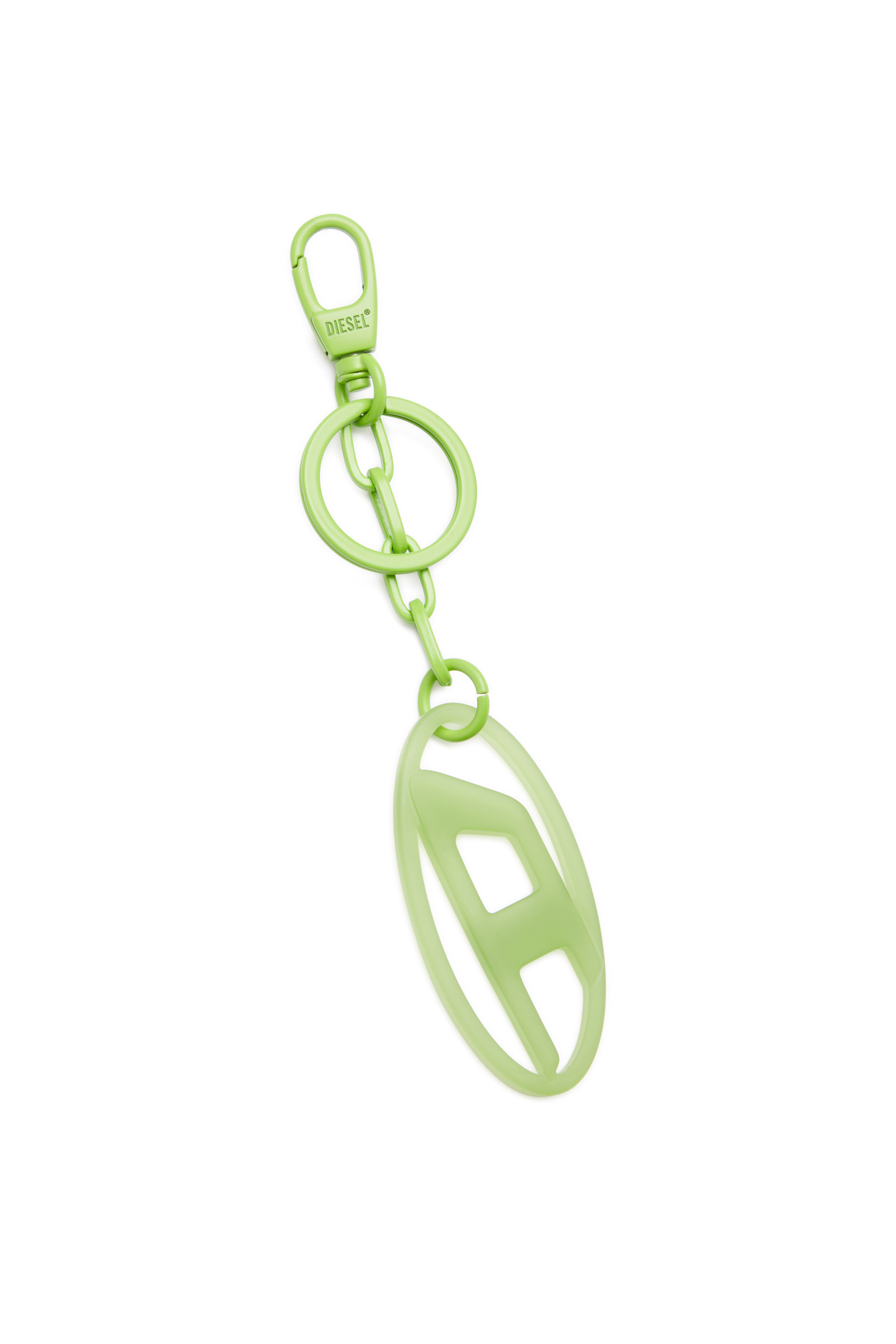 Diesel - OVAL D CHARM, Unisex's Oval D charm/key ring in metal and resin in Green - 4
