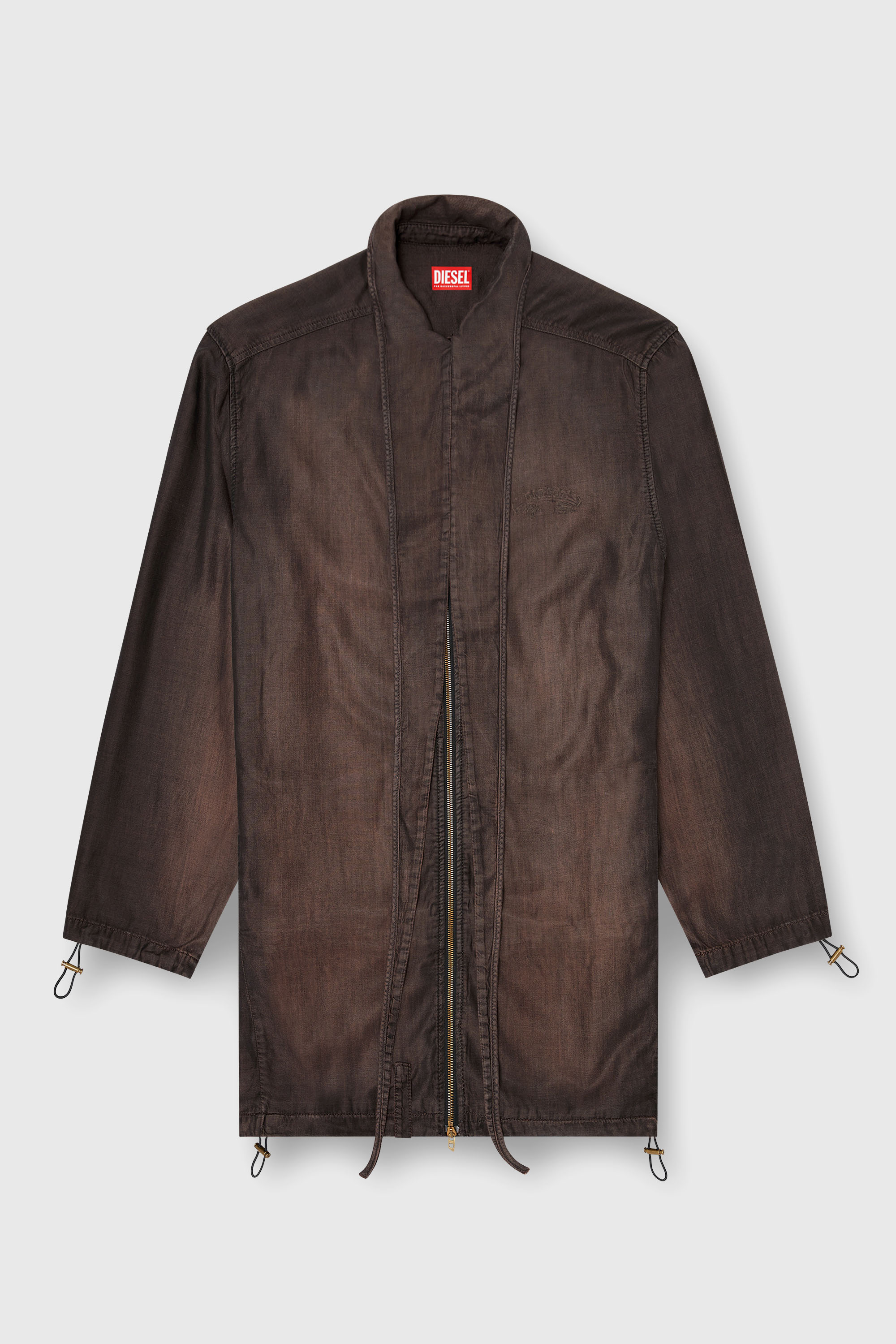 Diesel - DE-TROIT-S, Woman's Light jacket in fluid coated denim in Brown - 2