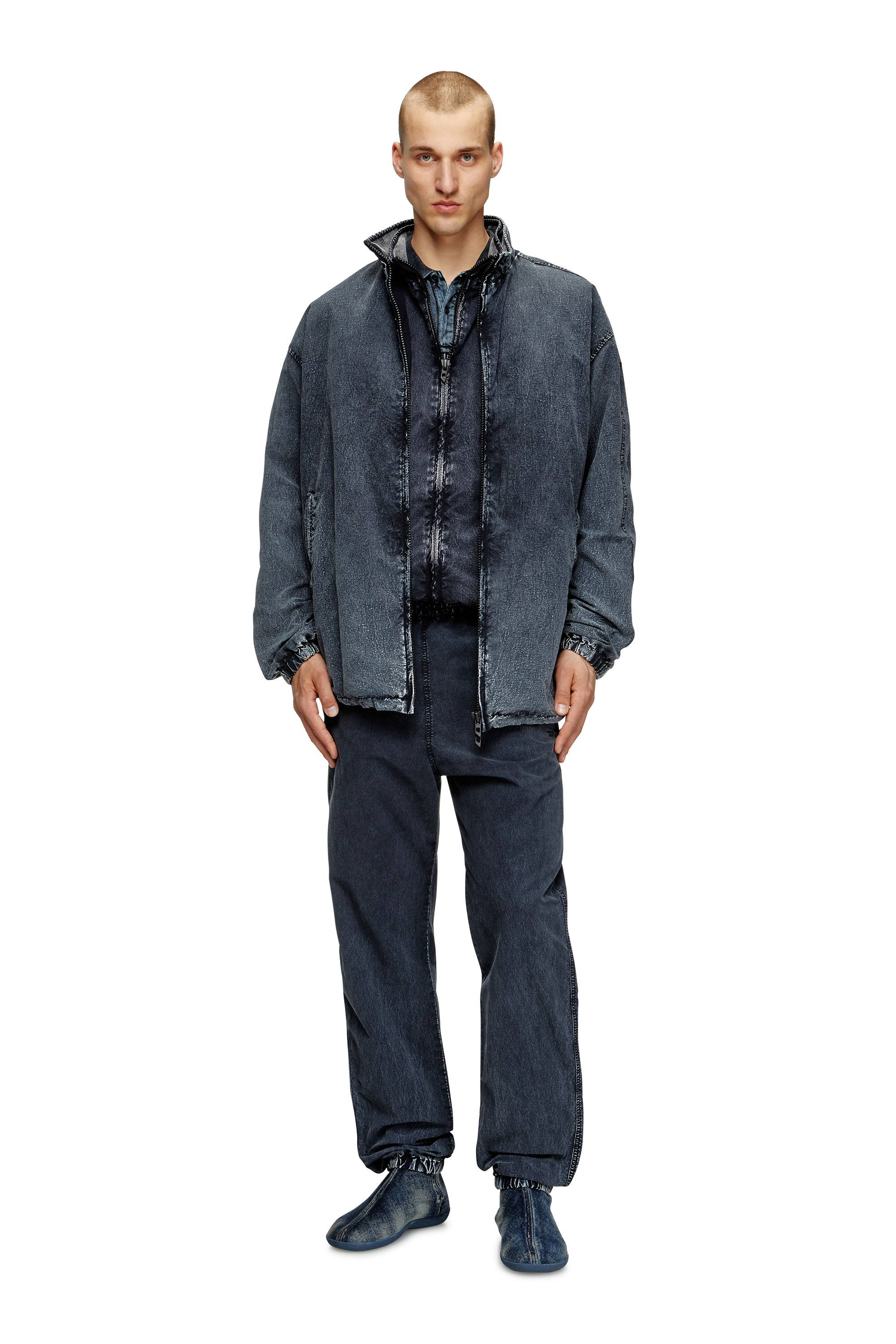 Diesel - P-WILSON, Man's Pants in recycled nylon taslan in Dark Blue - 1