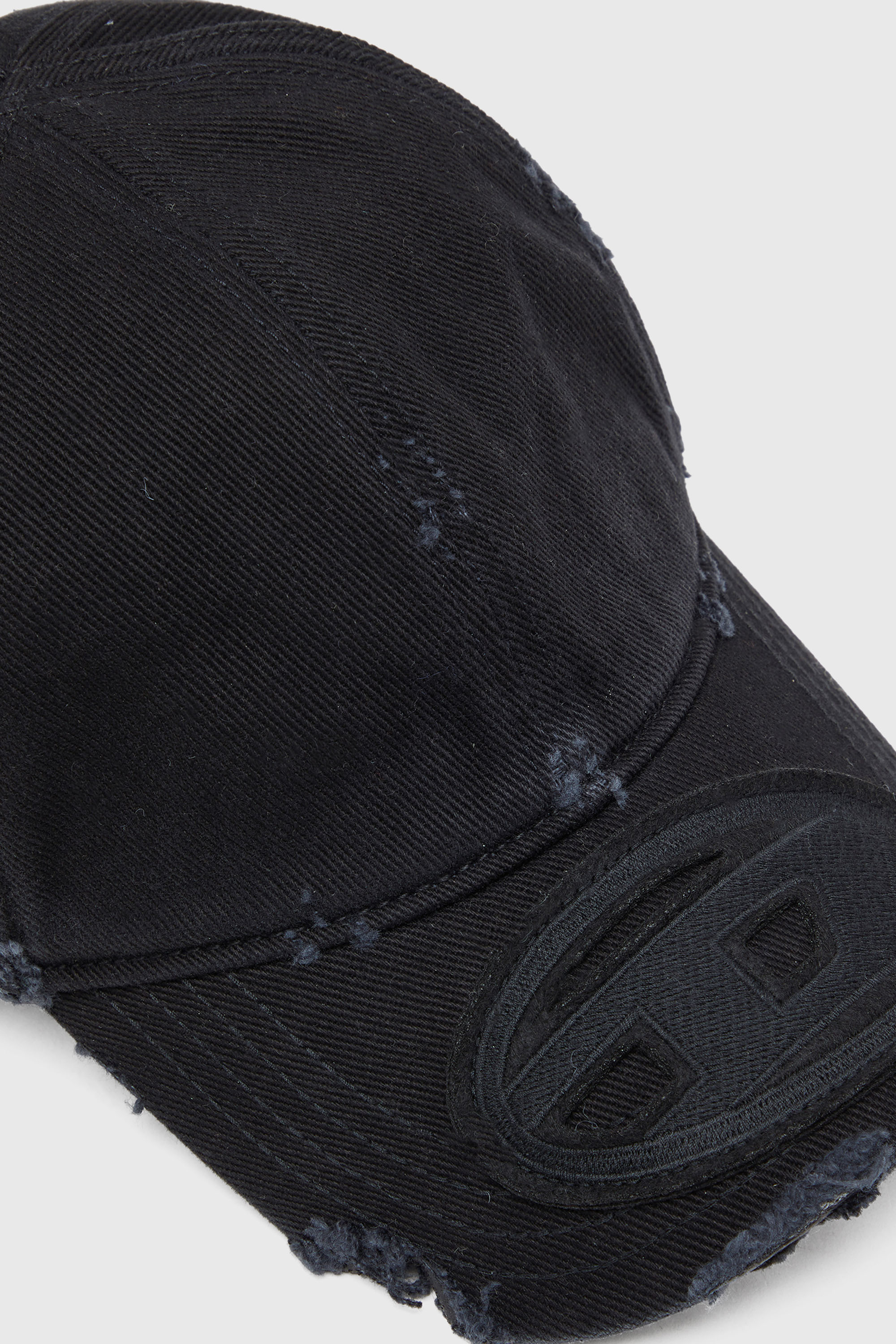 Diesel - C-BIGDOV, Man's Cotton twill cap with distressed details in Black - 3