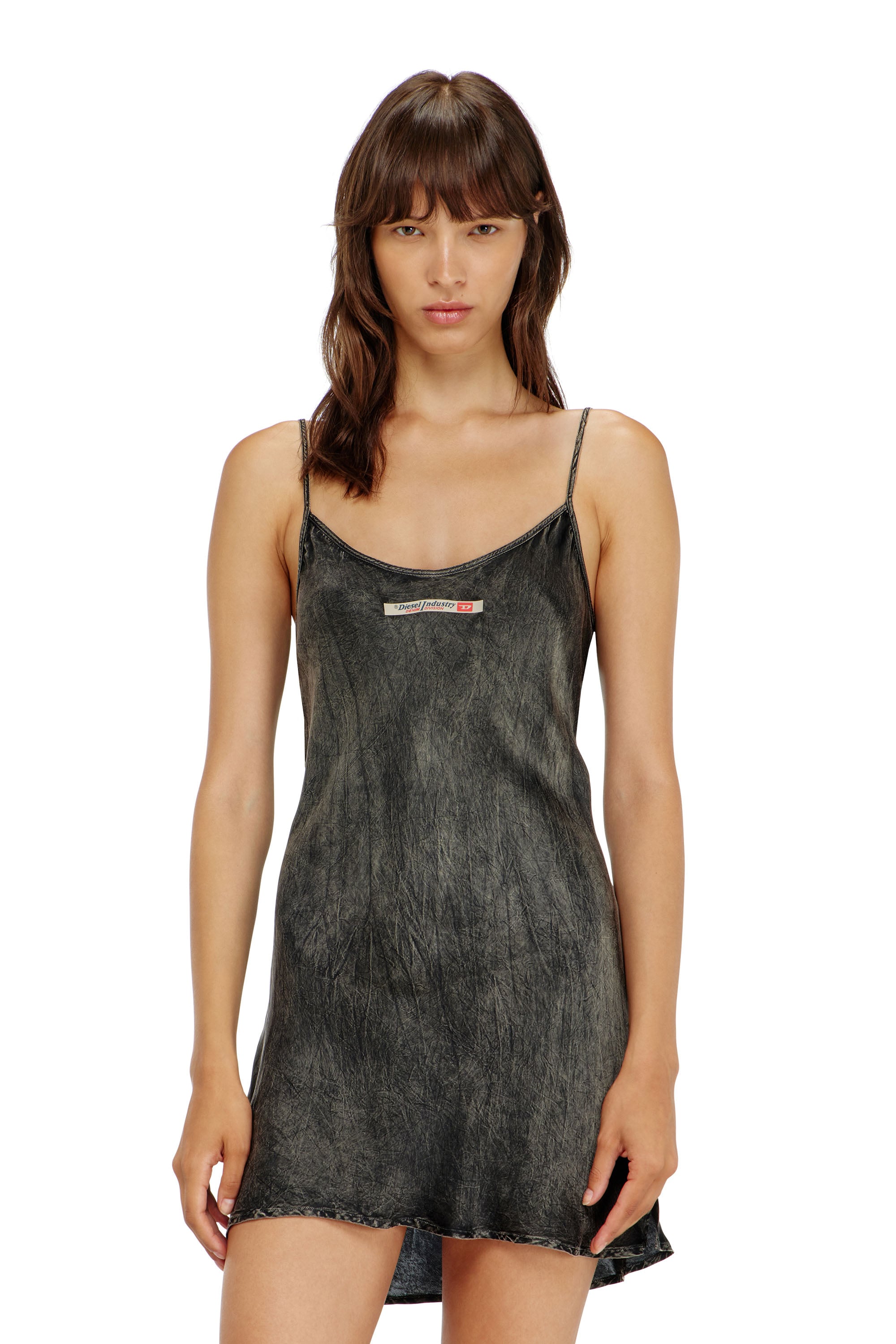 Diesel - CASSIDY-DNM, Woman's Viscose slip dress with spaghetti straps in Black - 3