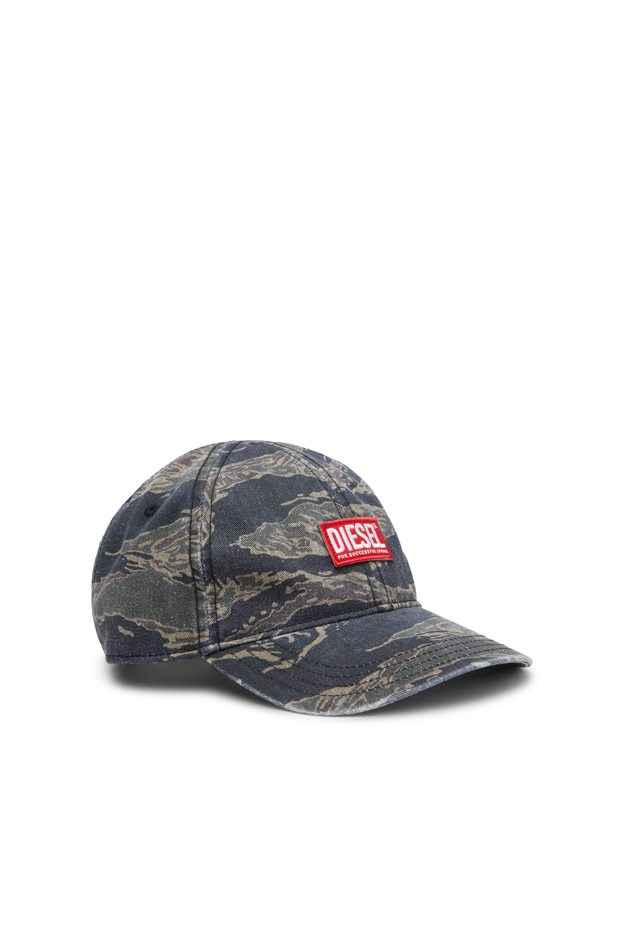 Diesel - C-VADO, Man's Baseball cap with camo print in Green - 1