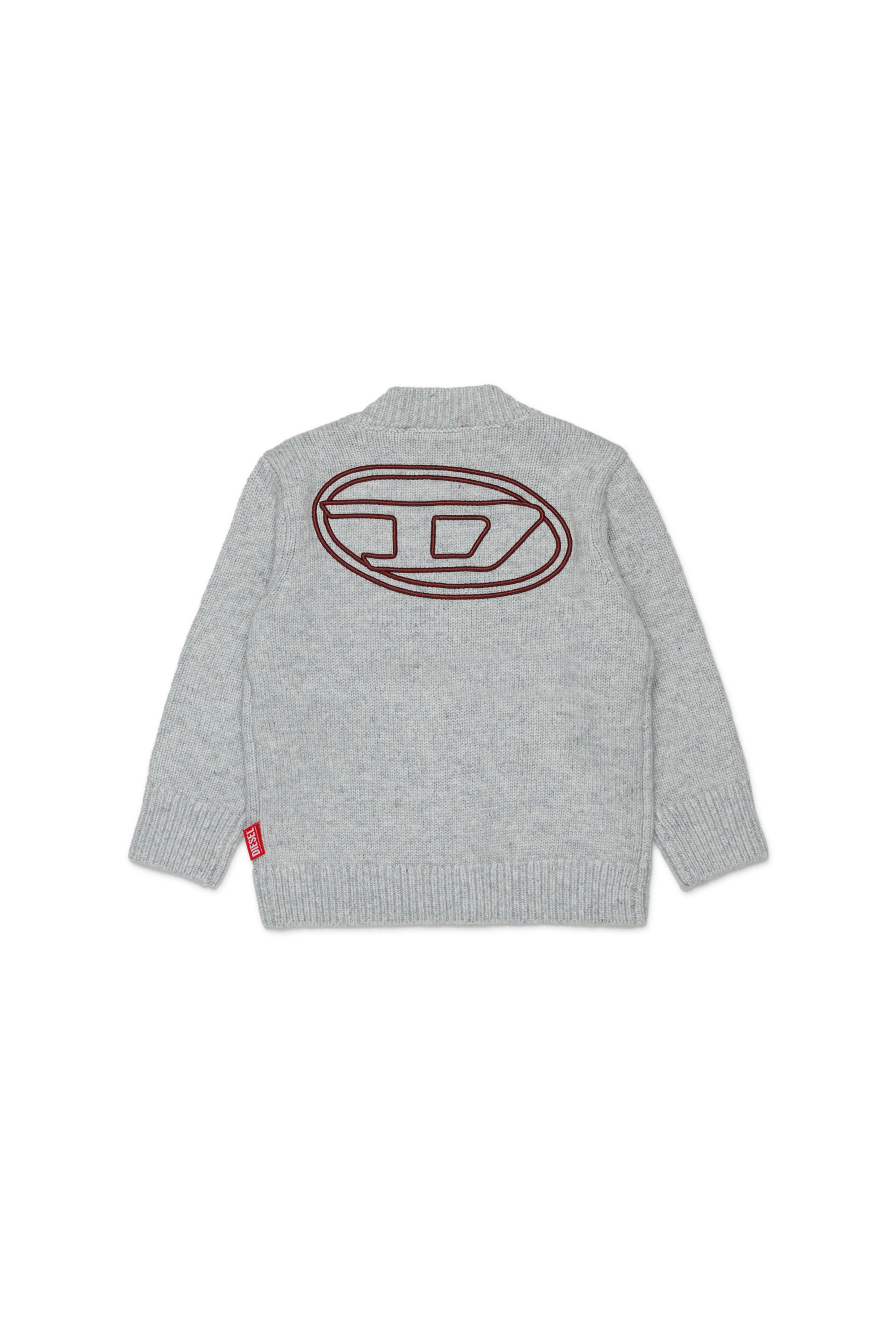 Diesel - KOLYB, Man's Cashmere-enriched cardigan with big Oval D in Grey - 2