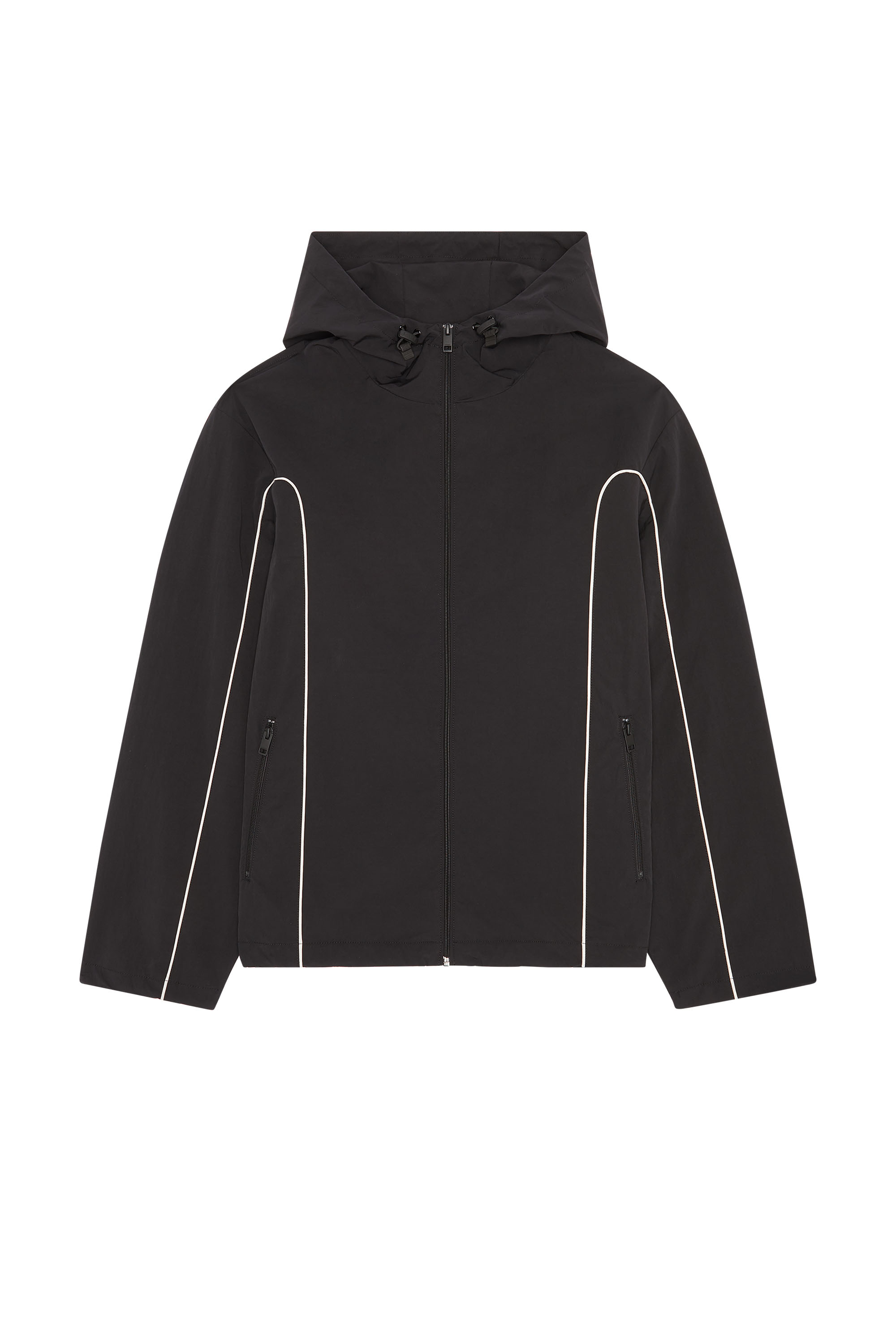 Diesel - J-HIVESSIN, Man's Windbreaker with contrast piping in Black - 2