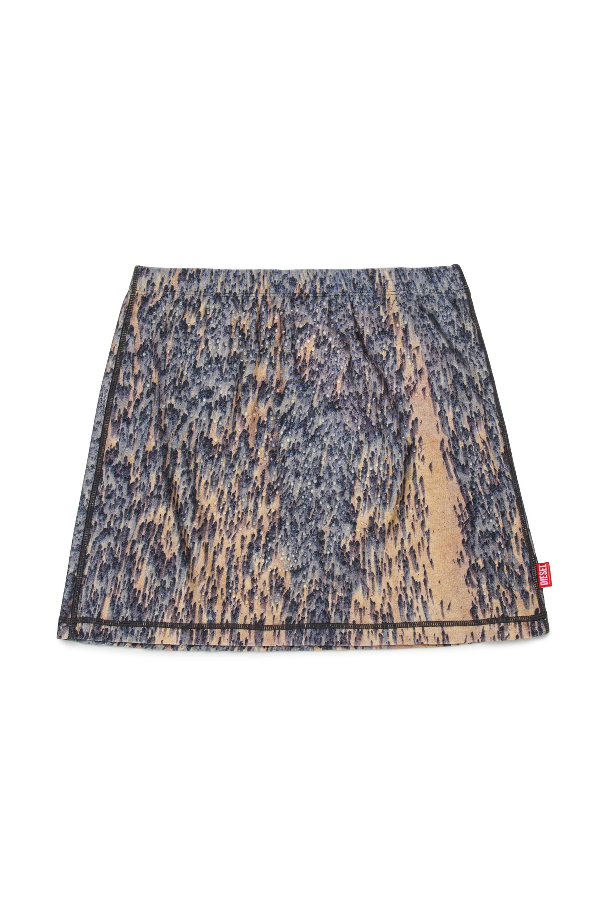 Diesel - GAELA, Woman's Nylon skirt with graphic print in Blue/Brown - 2