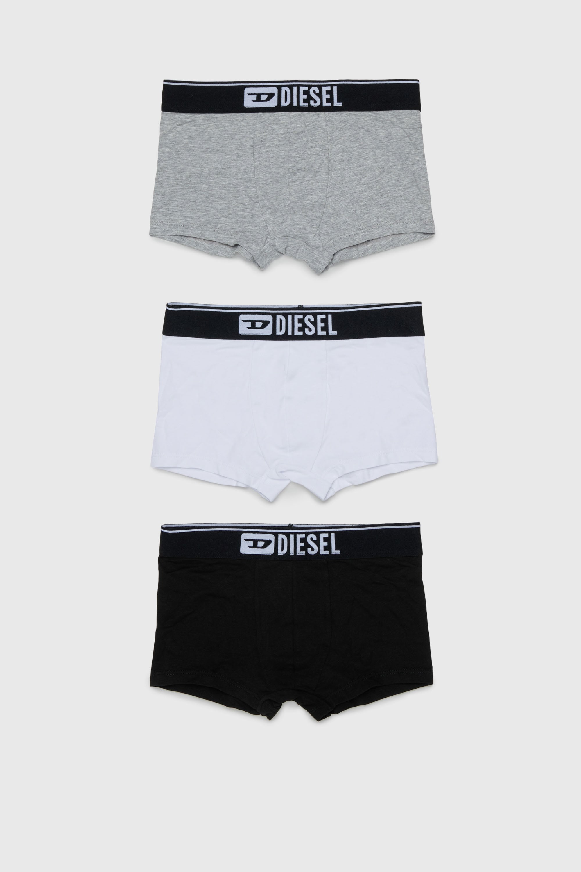 Diesel - UM-UGINTRIPACK-DD, Man's 3-pack boxer briefs in stretch cotton in Black/Grey - 1