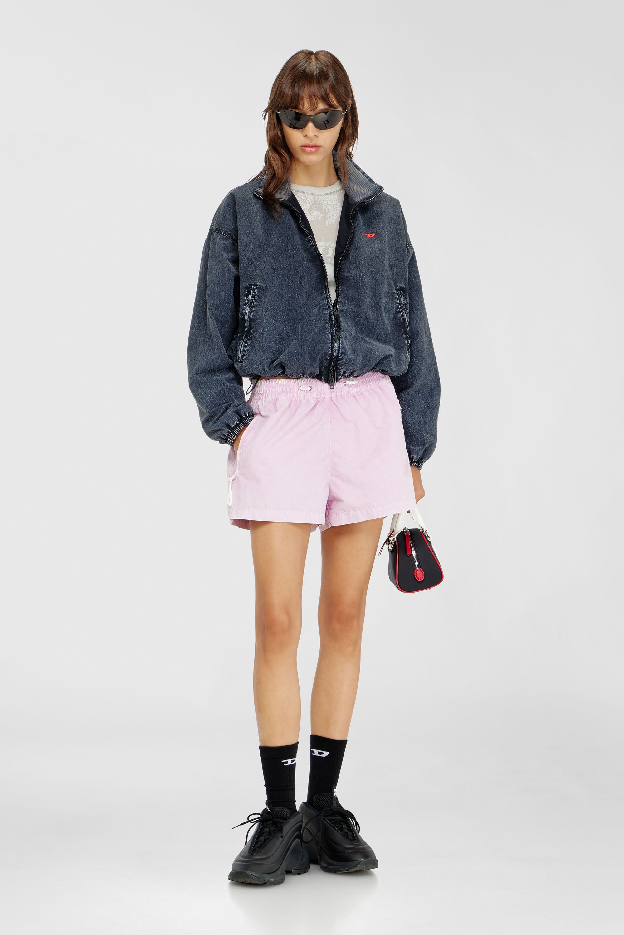 Windbreaker jacket in acid-wash Taslan