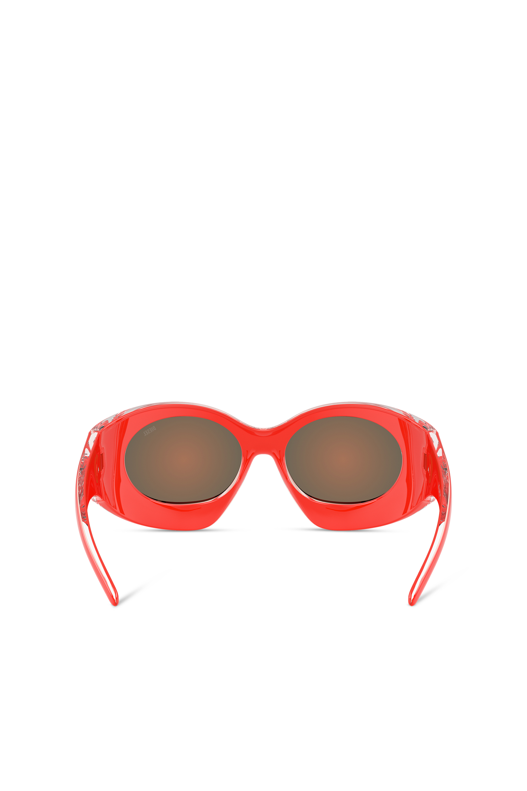 Diesel - Tropik_ta Sunnies, Unisex's Wraparound shape sunglasses in Orange - 3