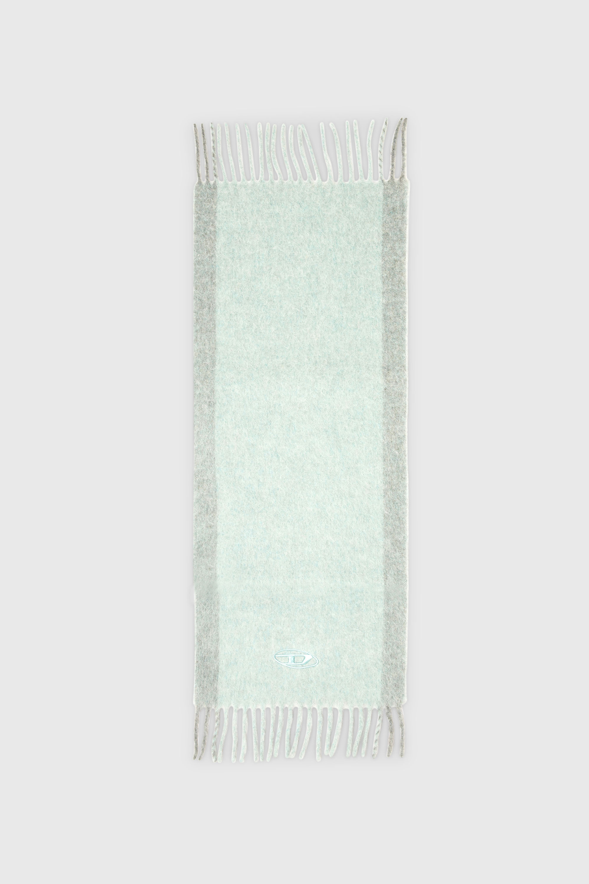 Diesel - S-OLID, Man's Wool-blend scarf with contrast stripes in Water Green - 2