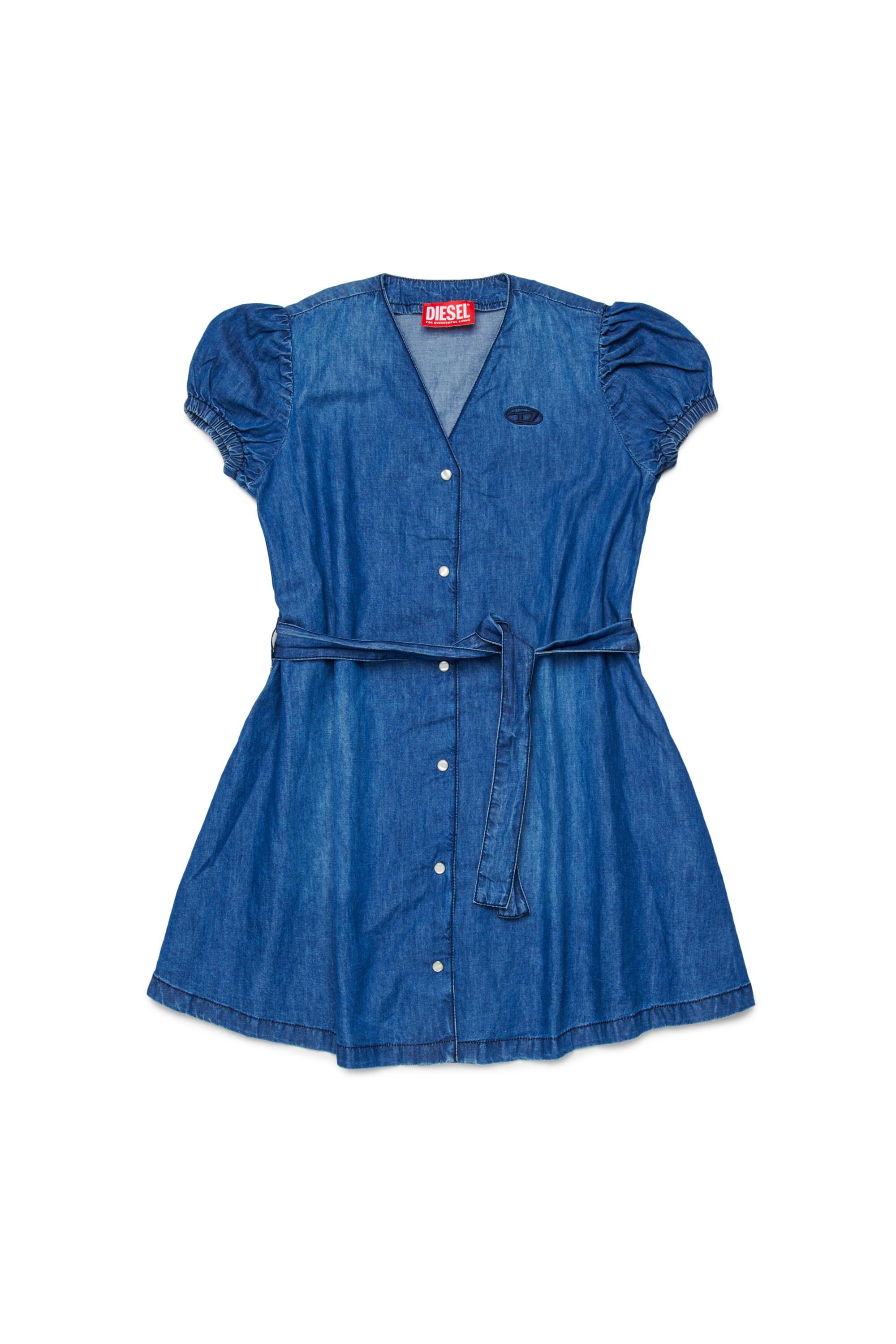 Diesel - DALFIE, Woman's Denim dress with balloon sleeves in Medium blue - 1