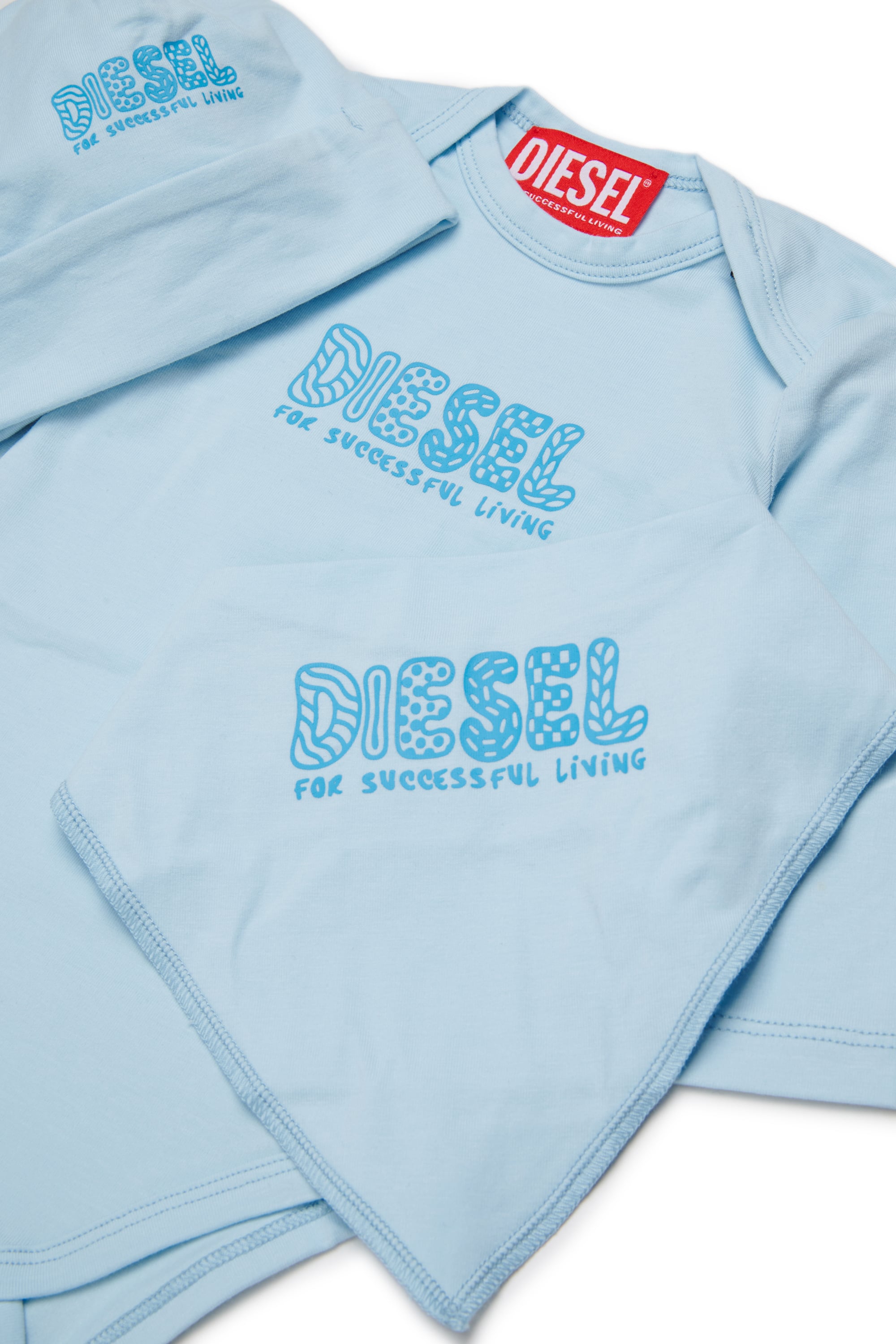 Diesel - UBBYBOX-NB, Unisex's Newborn set with doodle-logo print in Light Blue - 3