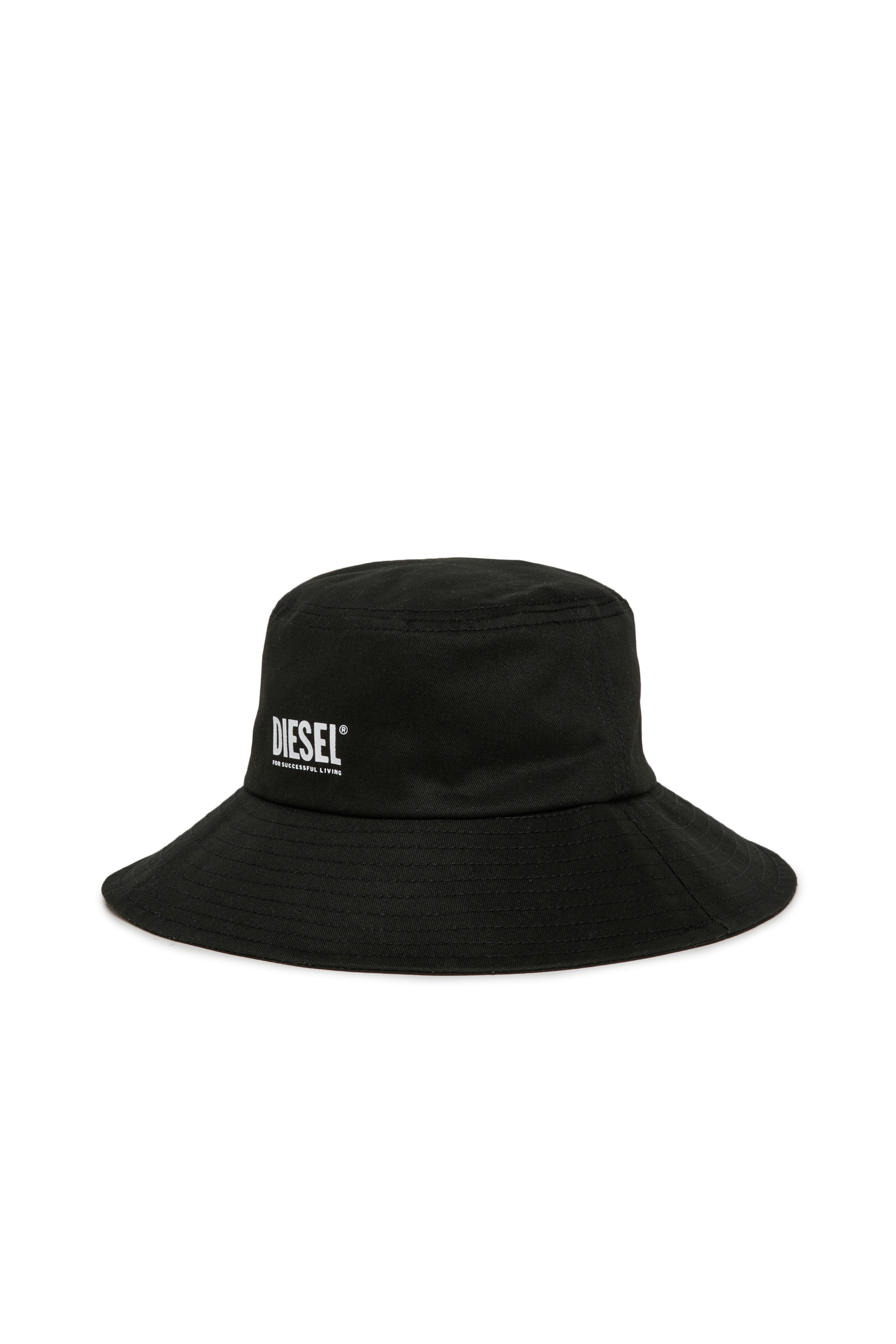Diesel - FCURTY, Woman's Bucket hat in cotton with wide brim in Black - 1