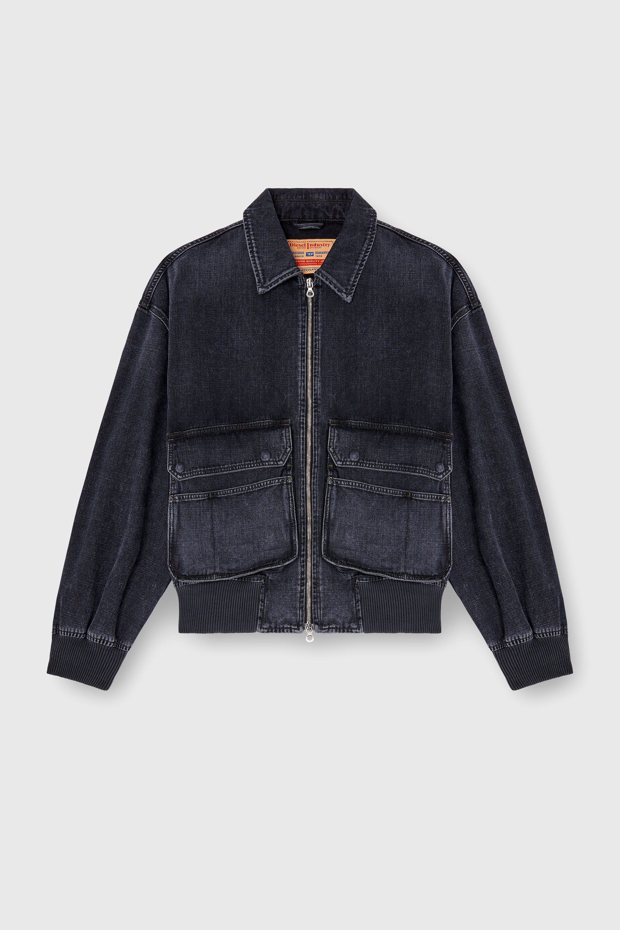Diesel - D-KURZ, Unisex's Jacket in batavia-weave denim in Black - 2