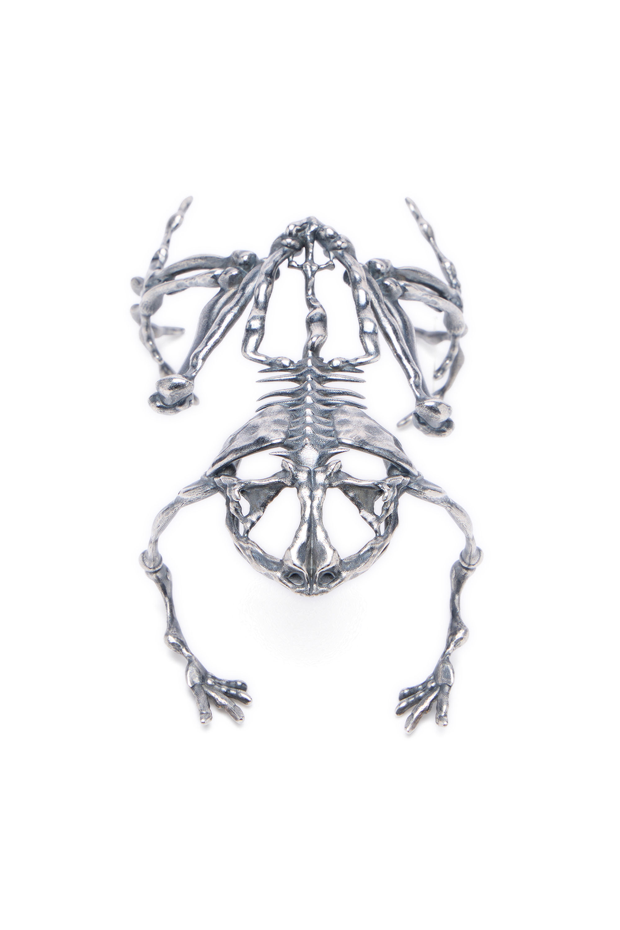 Diesel - CUFF FROG, Woman's Skeleton-effect metal bracelet in Silver - 2