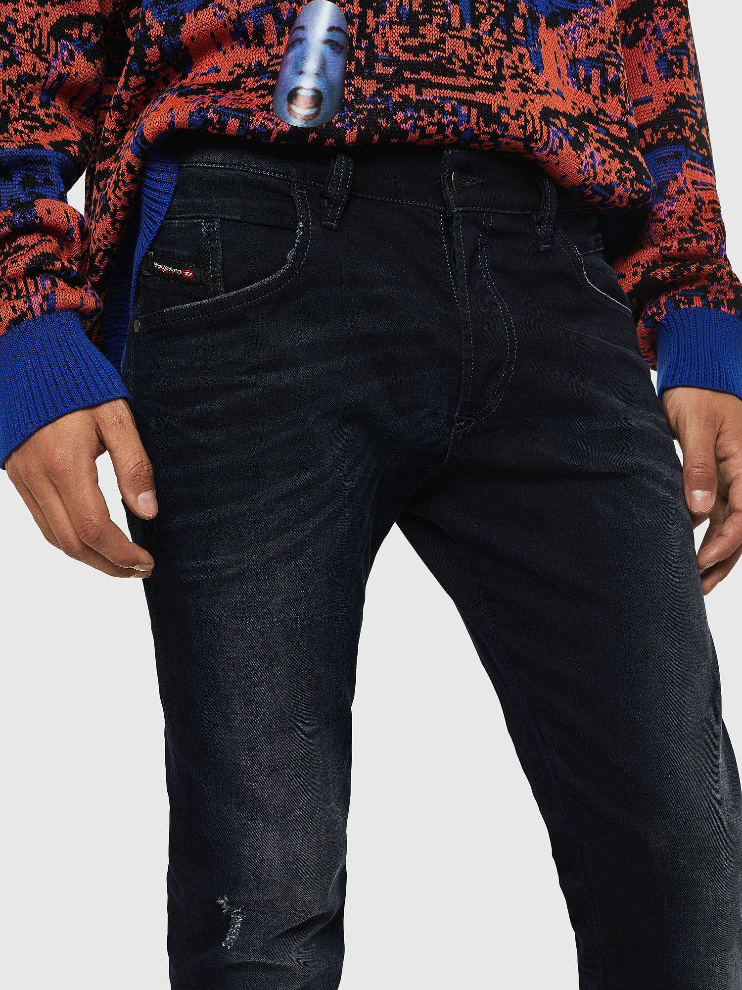 diesel d bazer tapered jeans grey