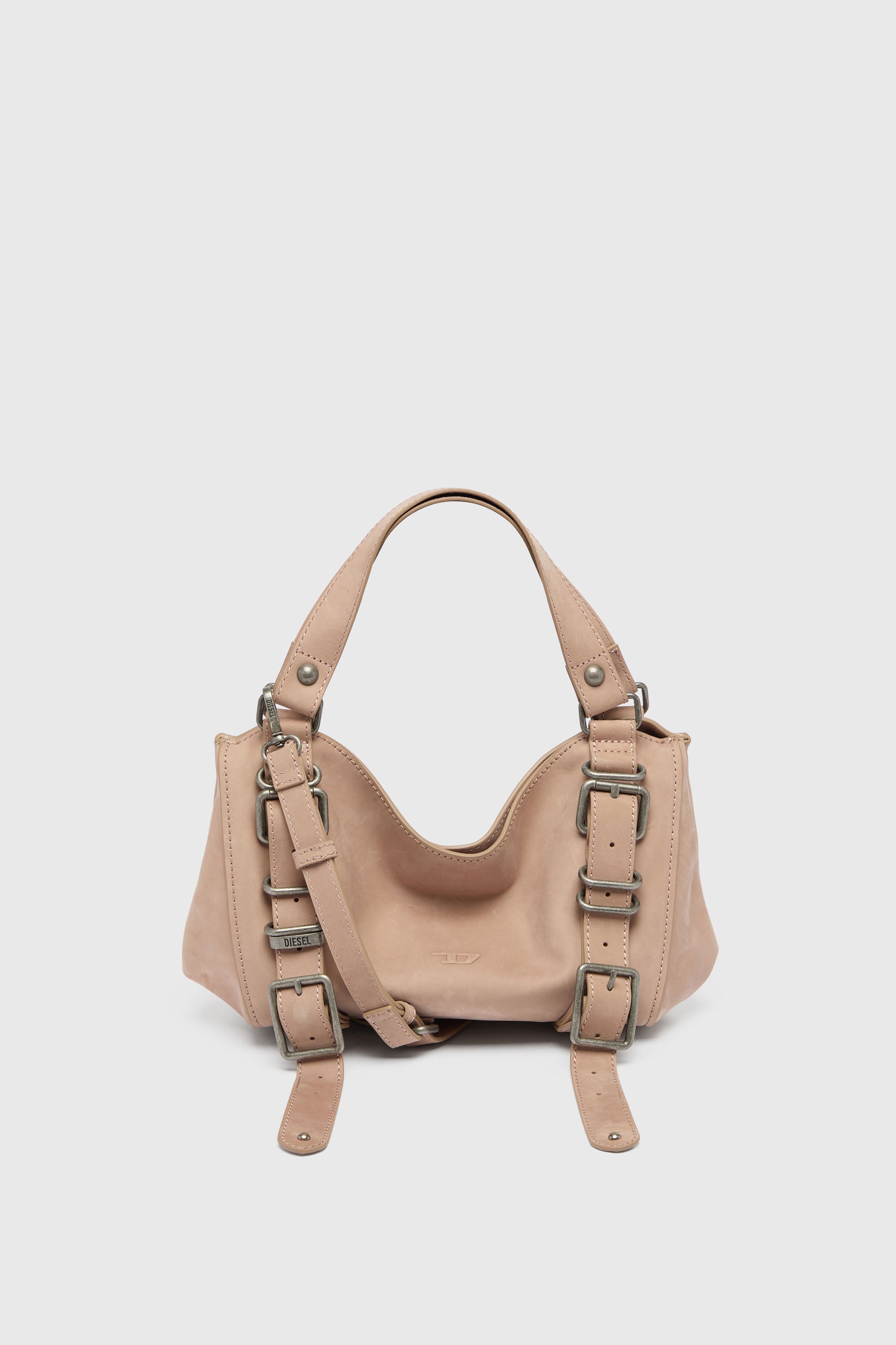 Diesel - D-ONE TOPHANDLE S, Woman's D-One-Small top-handle bag in treated leather in Face Powder - 1