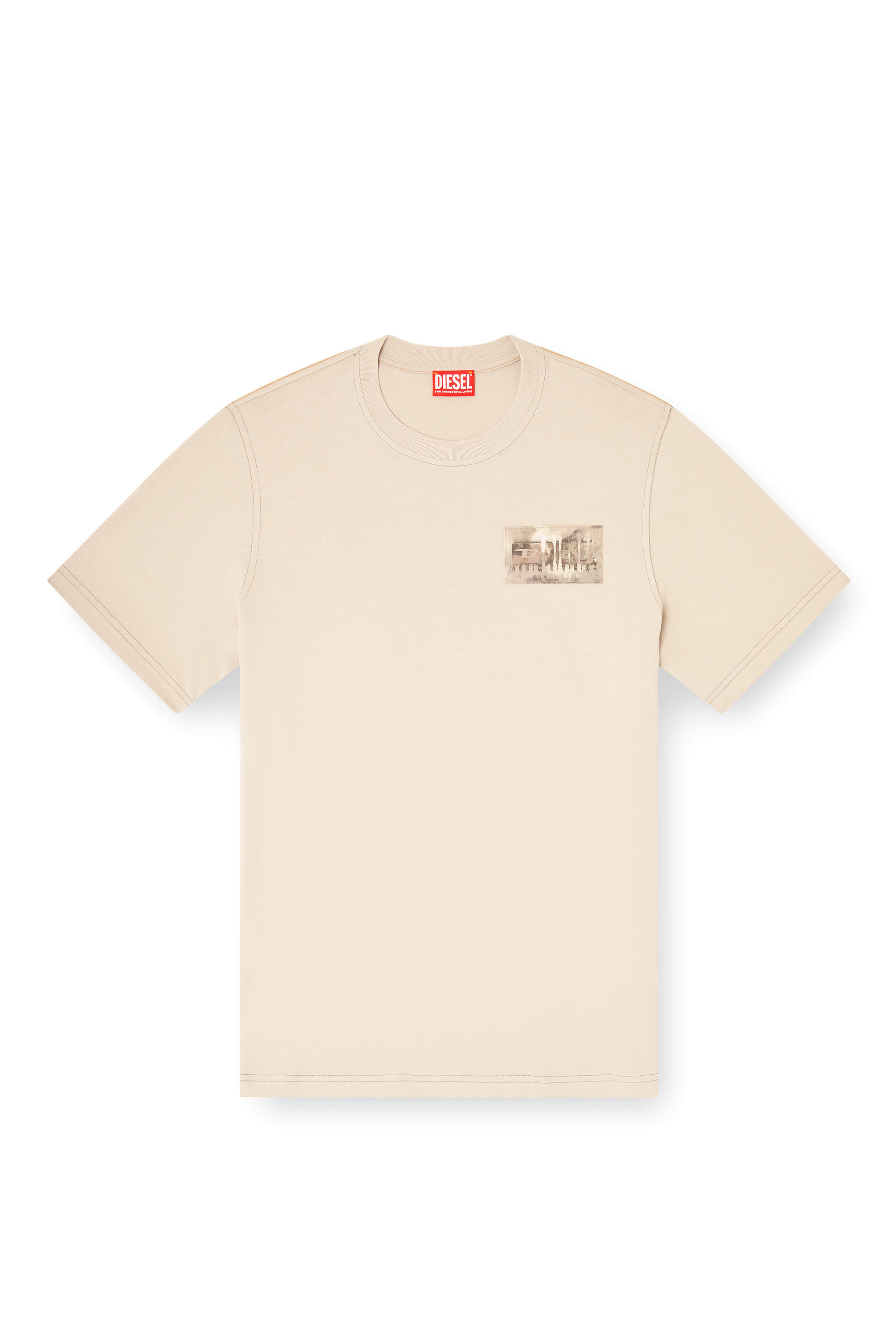 Diesel - T-ADJUST-V4, Man's T-shirt with camouflage patch in Light Brown - 3