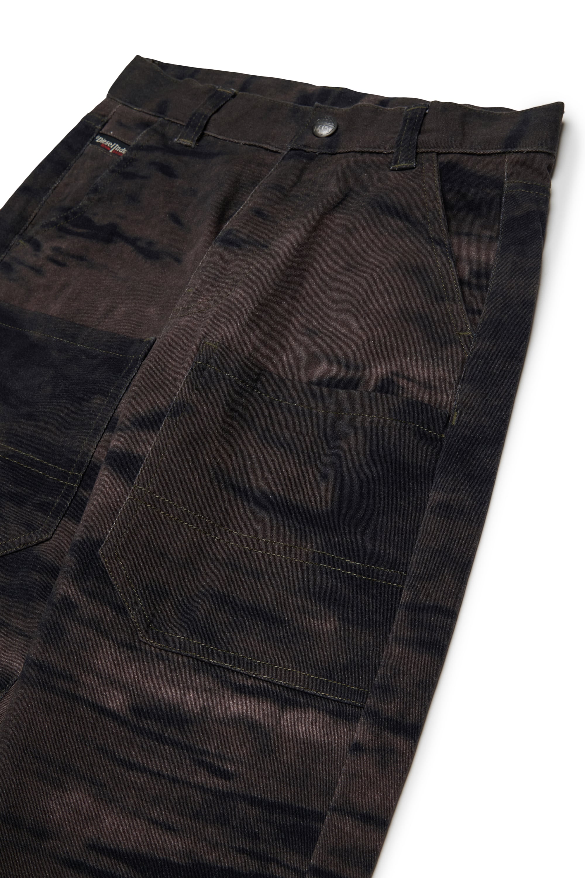 Diesel - PJAKE, Man's Cotton pants in stretch cotton with streaky effect in Green - 3