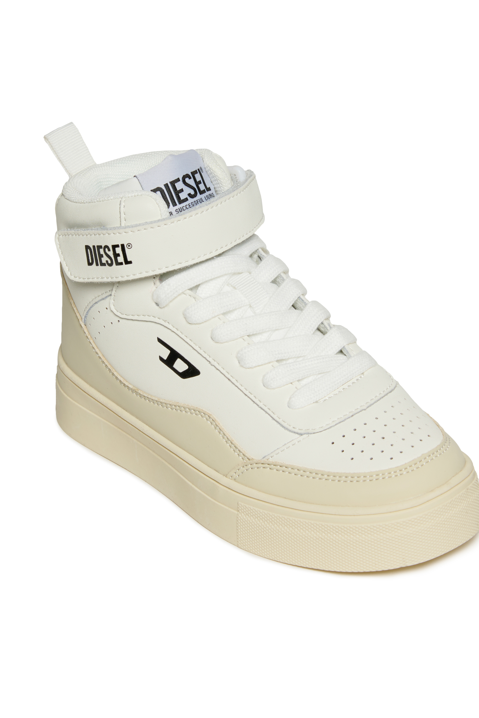 Diesel - S-TRACKER D, Unisex's S-Tracker D Leather Sneakers with Laces and Strap in White - 4