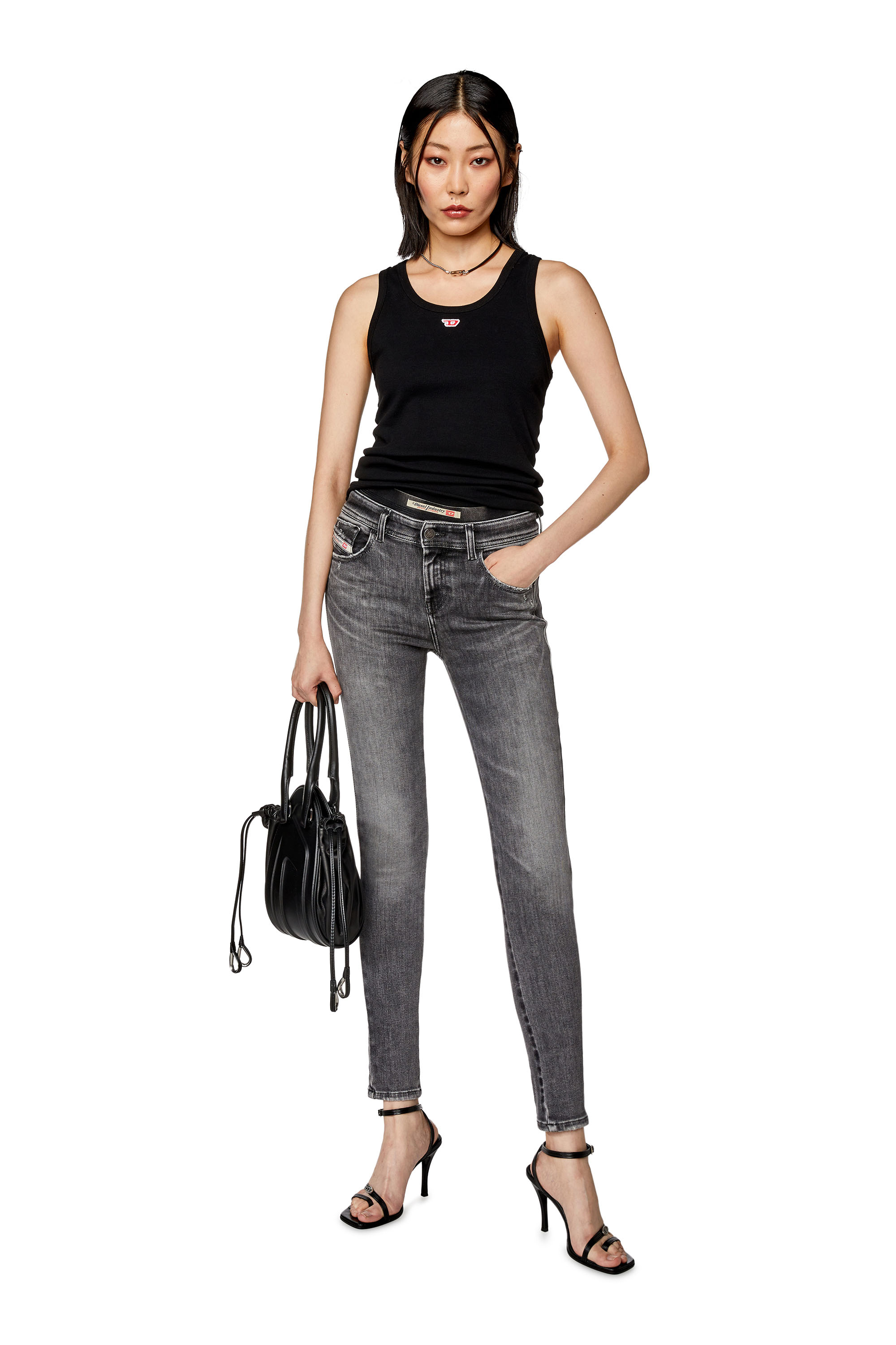 Diesel - Super skinny Jeans 2017 Slandy 09G12, Black/Dark grey - Image 1