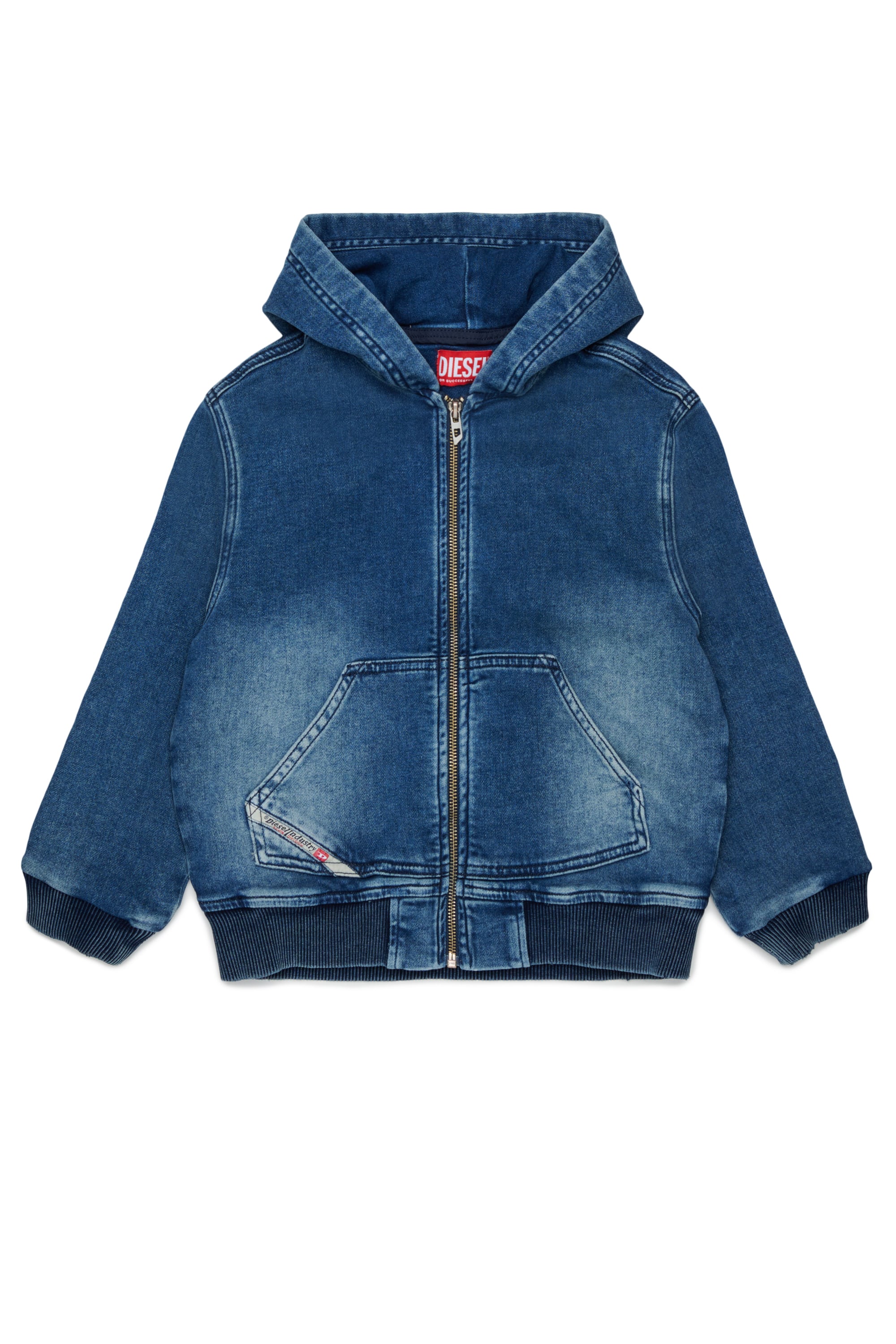 Diesel - STIMM-OVER JJJ, Man's Zip-up hoodie in JoggJeans&reg; in Dark Blue - 1
