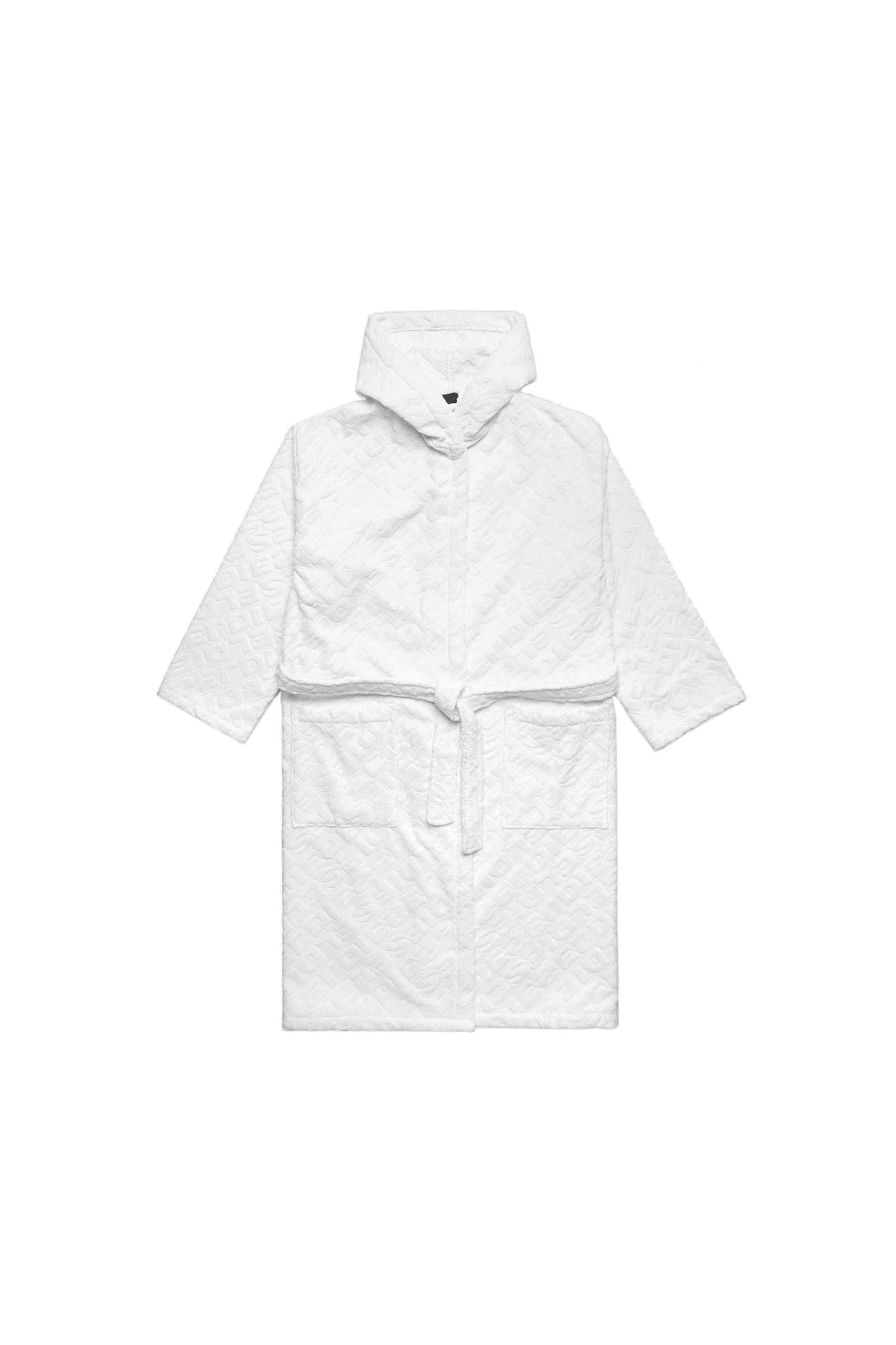 Diesel - ACC  3DLOGO     CAP XXL, Unisex's Bathrobe with hood 3D LOGO, XXL in White - 2