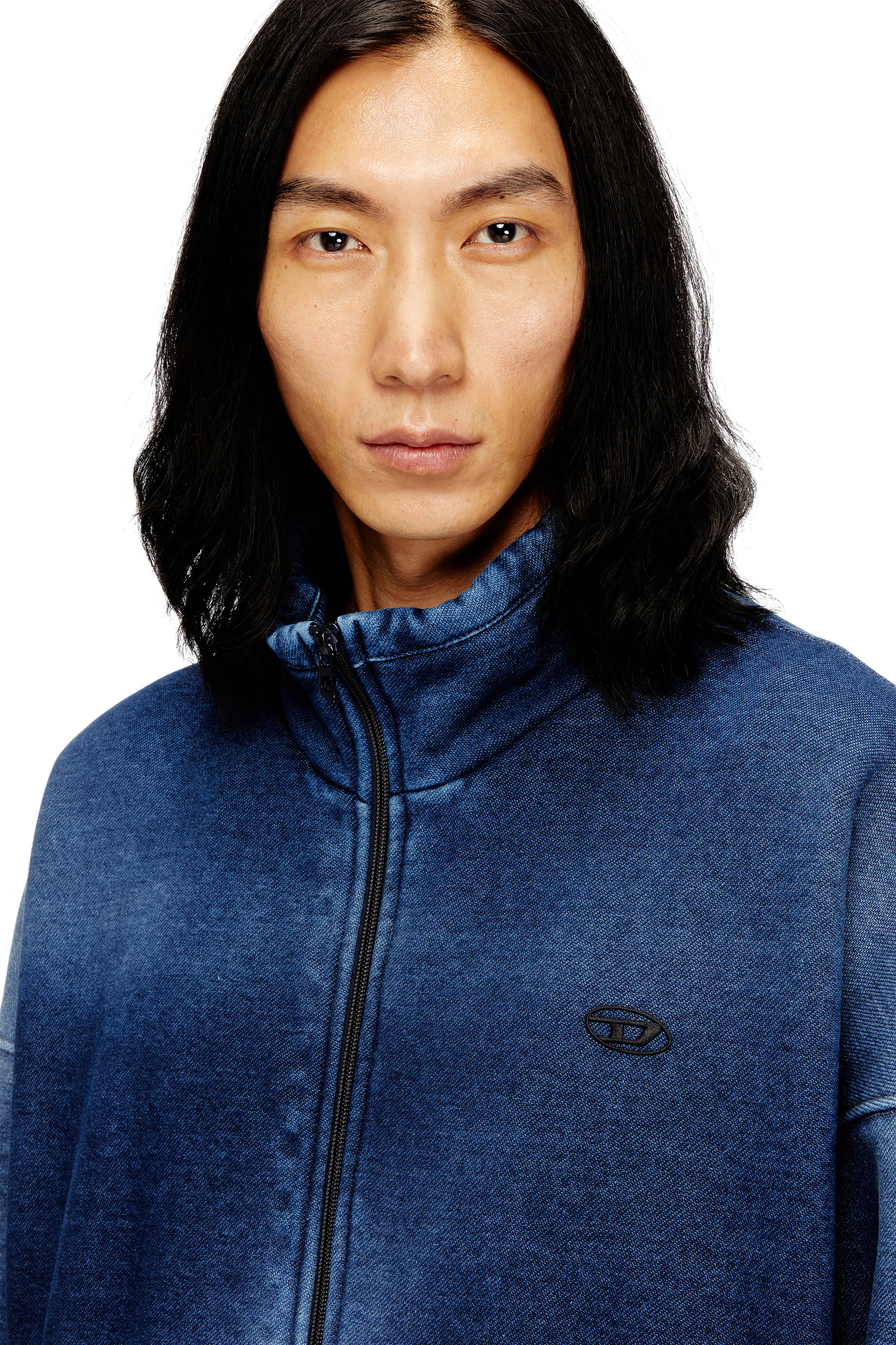 Diesel - S-BATEL-V1, Man's Teddy-lined zip jacket with denim effect in null - 5