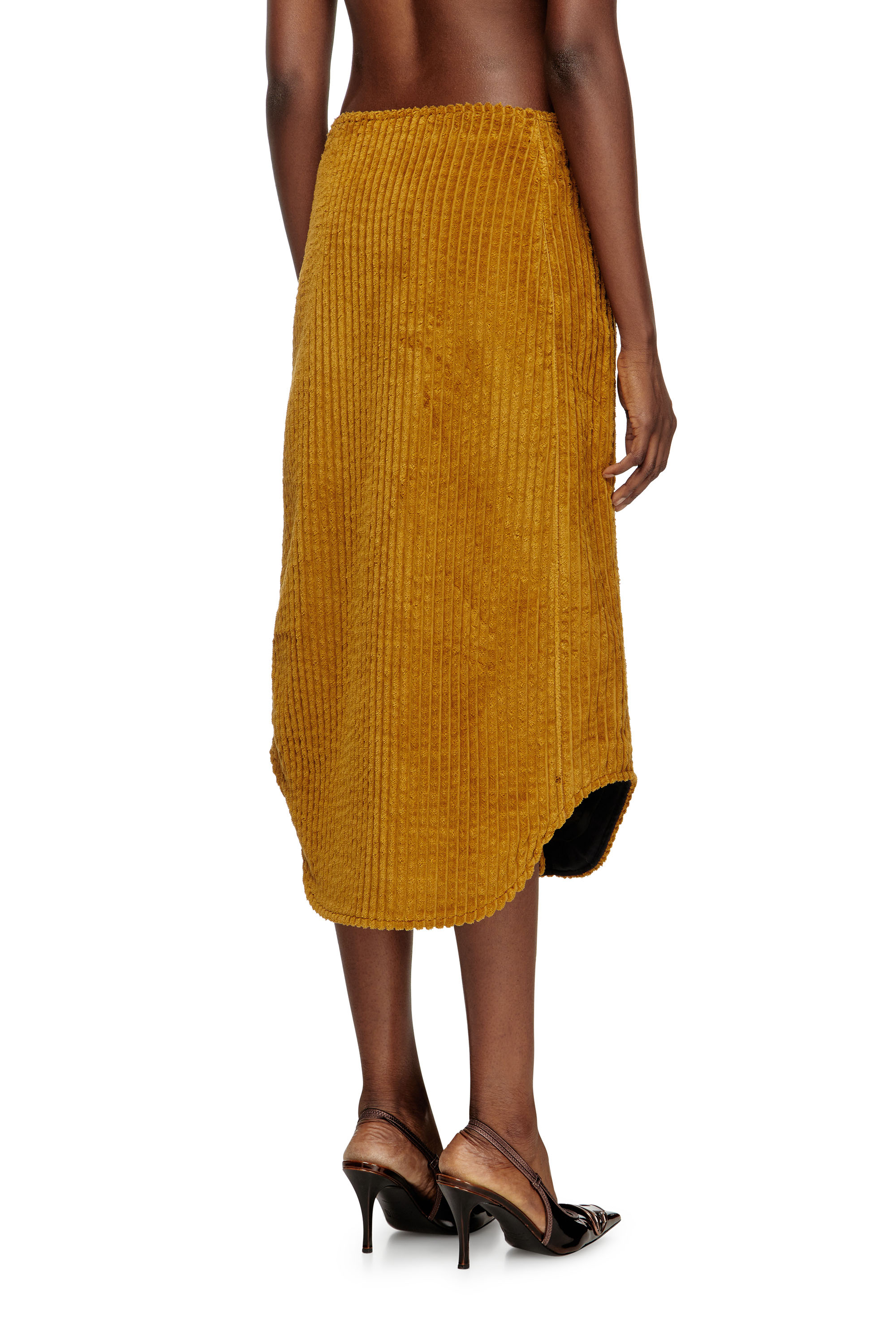 O-LLIPOP, Light Brown Diesel - O-LLIPOP, Woman's Cotton midi skirt with zipper in Light Brown - 4