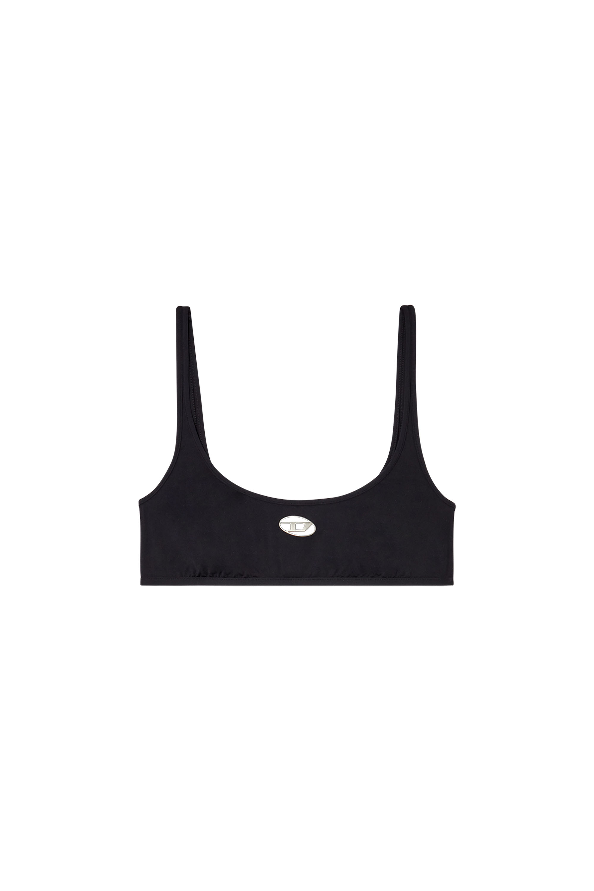 Diesel - KELSI-UTLT, Woman's Microfibre bralette with cut-out logo in Black - 4