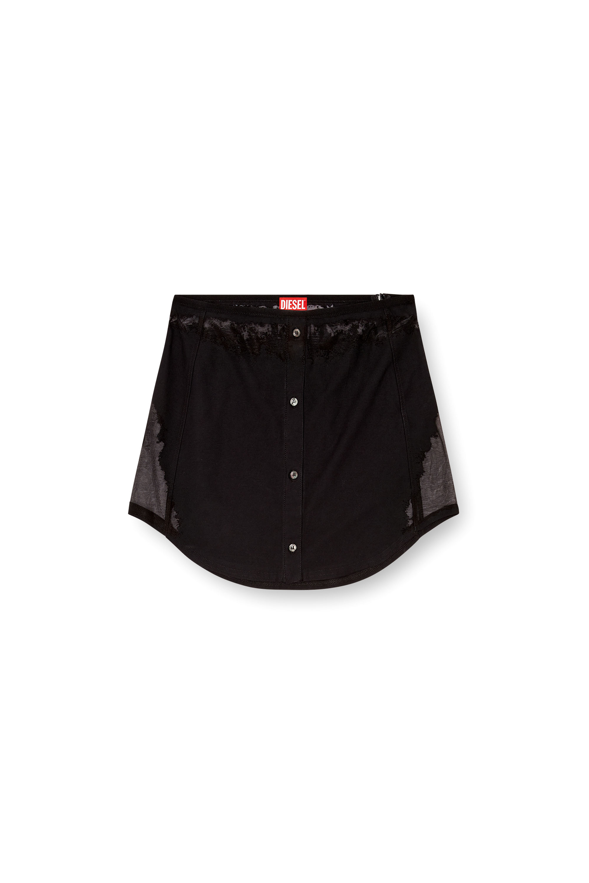 Diesel - O-MALVY, Woman's Skirt with devoré sweat stains in Black - 6